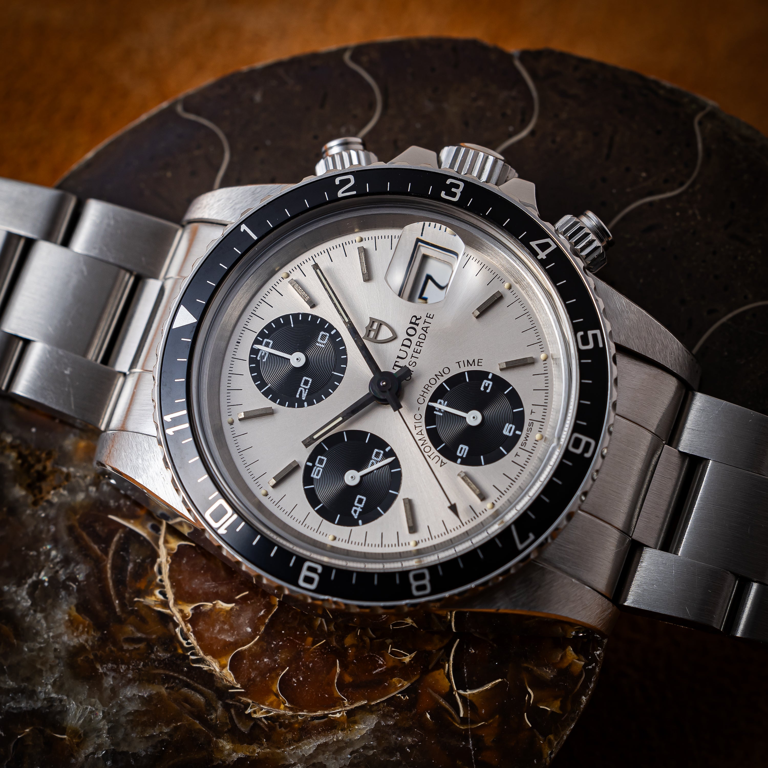 チューダー クロノタイム 1989年製 Ref.79170前期 パンダダイヤル 王冠リューズ 回転ベゼル 3連オイスターブレス