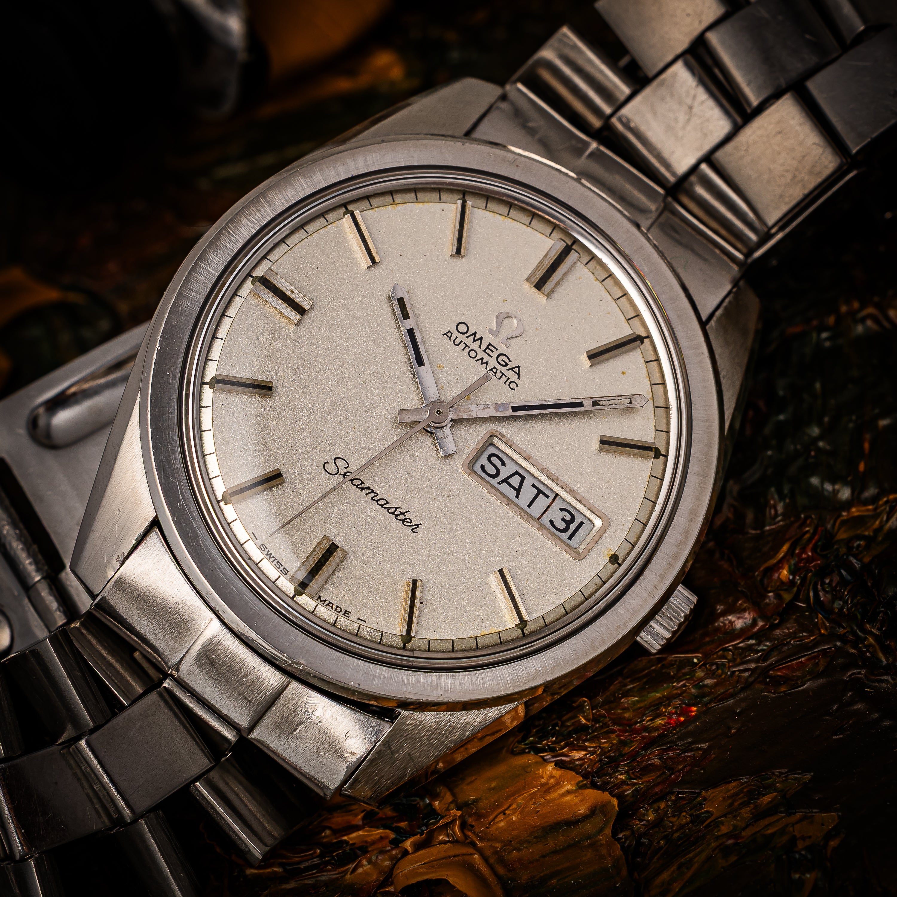 オメガ シーマスター 1969年製 デイデイト自動巻き Cal.750 純正ブレス付き