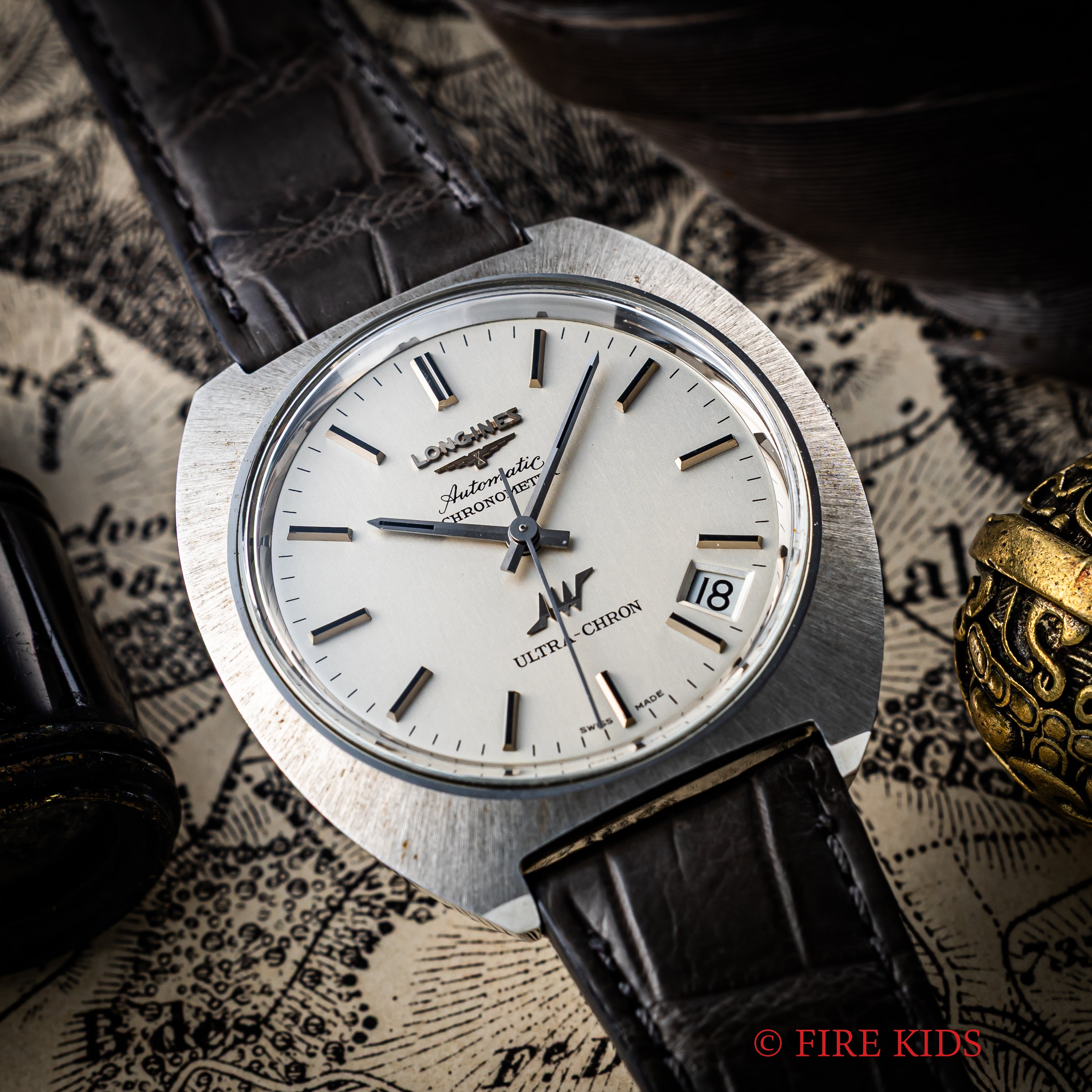 ロンジン ウルトラクロン クロノメーター 10振動自動巻き NOS 純正革