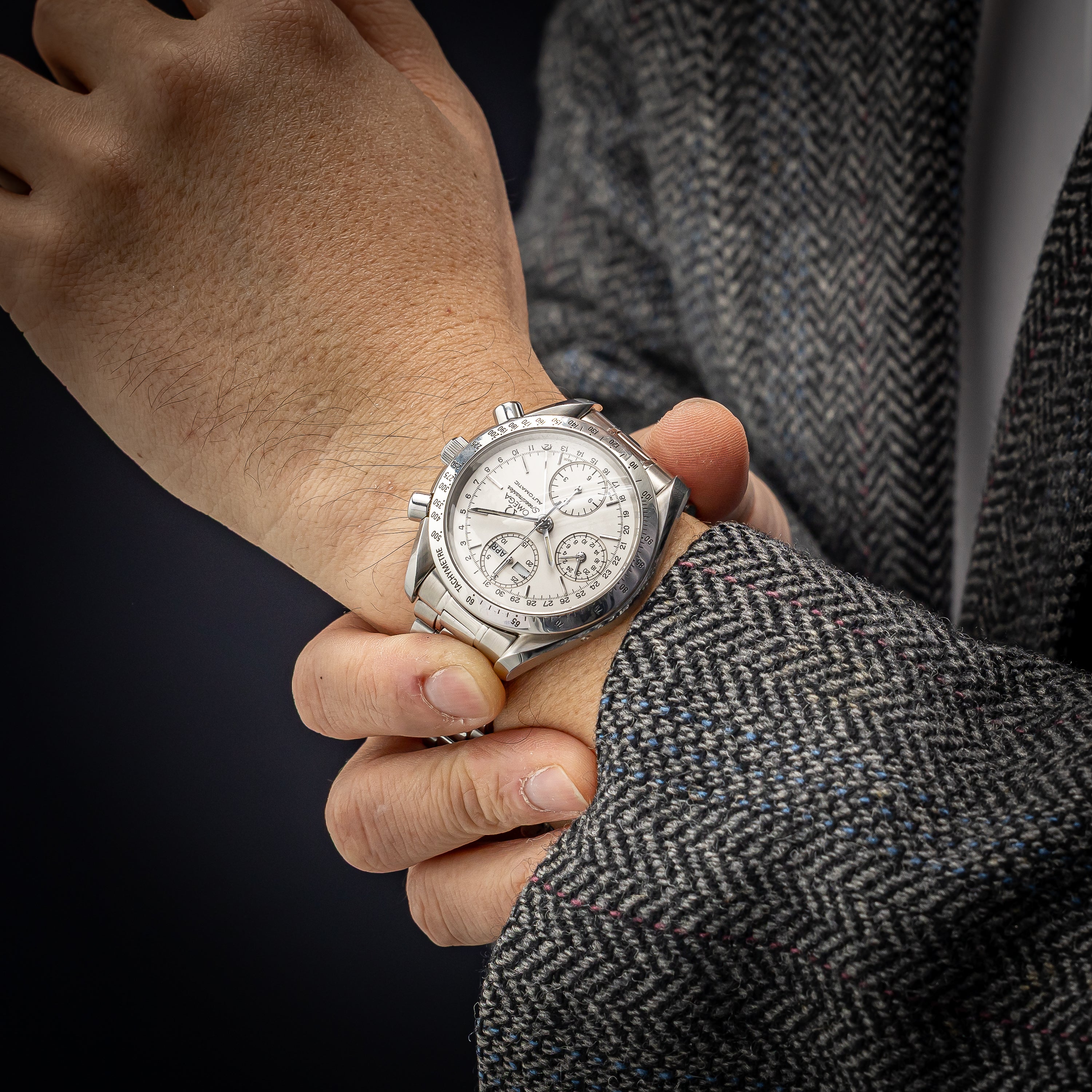 オメガ スピードマスター トリプルカレンダークロノグラフ 1998年製 自動巻 ギャラ付き