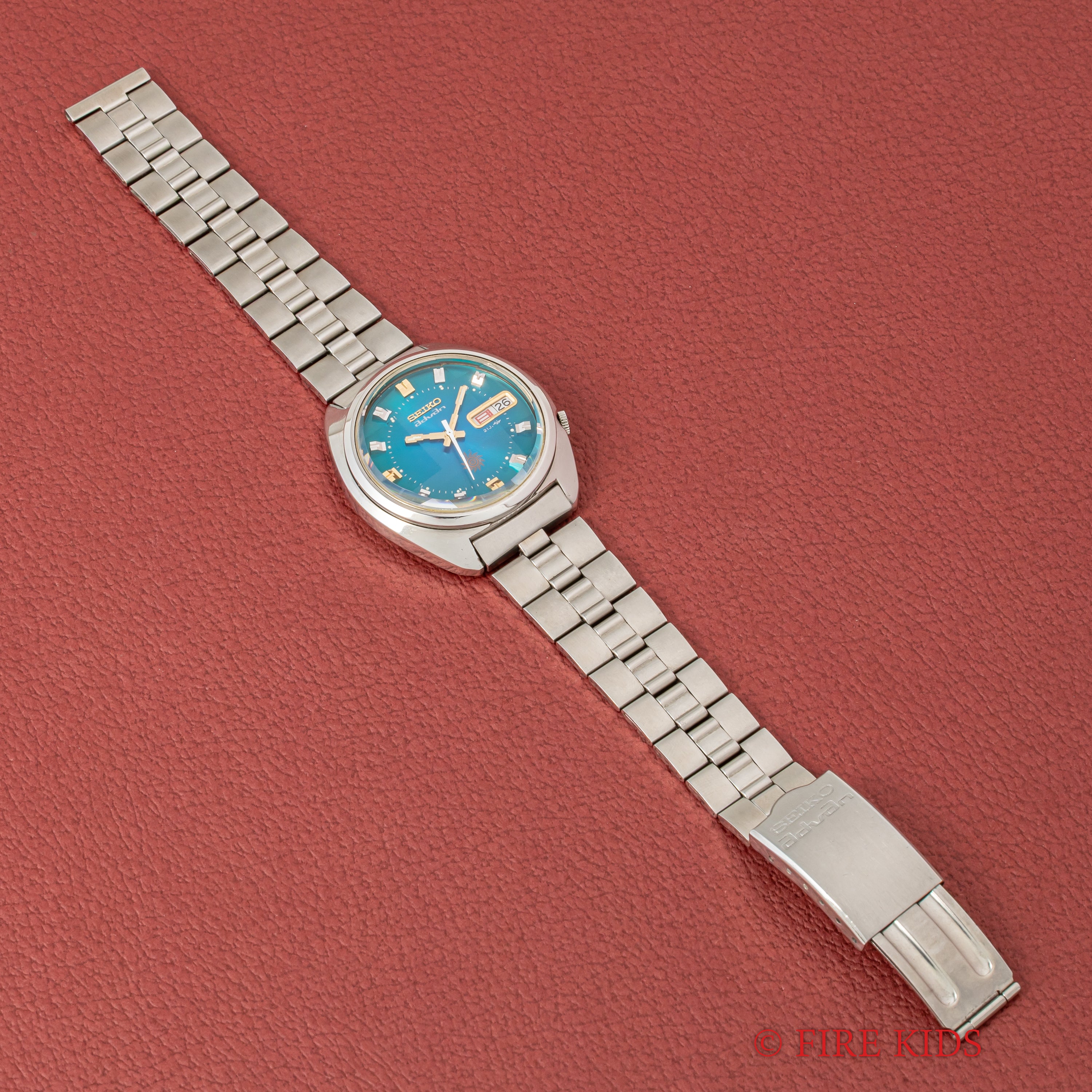 セイコー アドヴァン 1973年製 Ref.7019-7290 デイデイト ブルーグリーンダイヤル カットガラス 純正ブレス