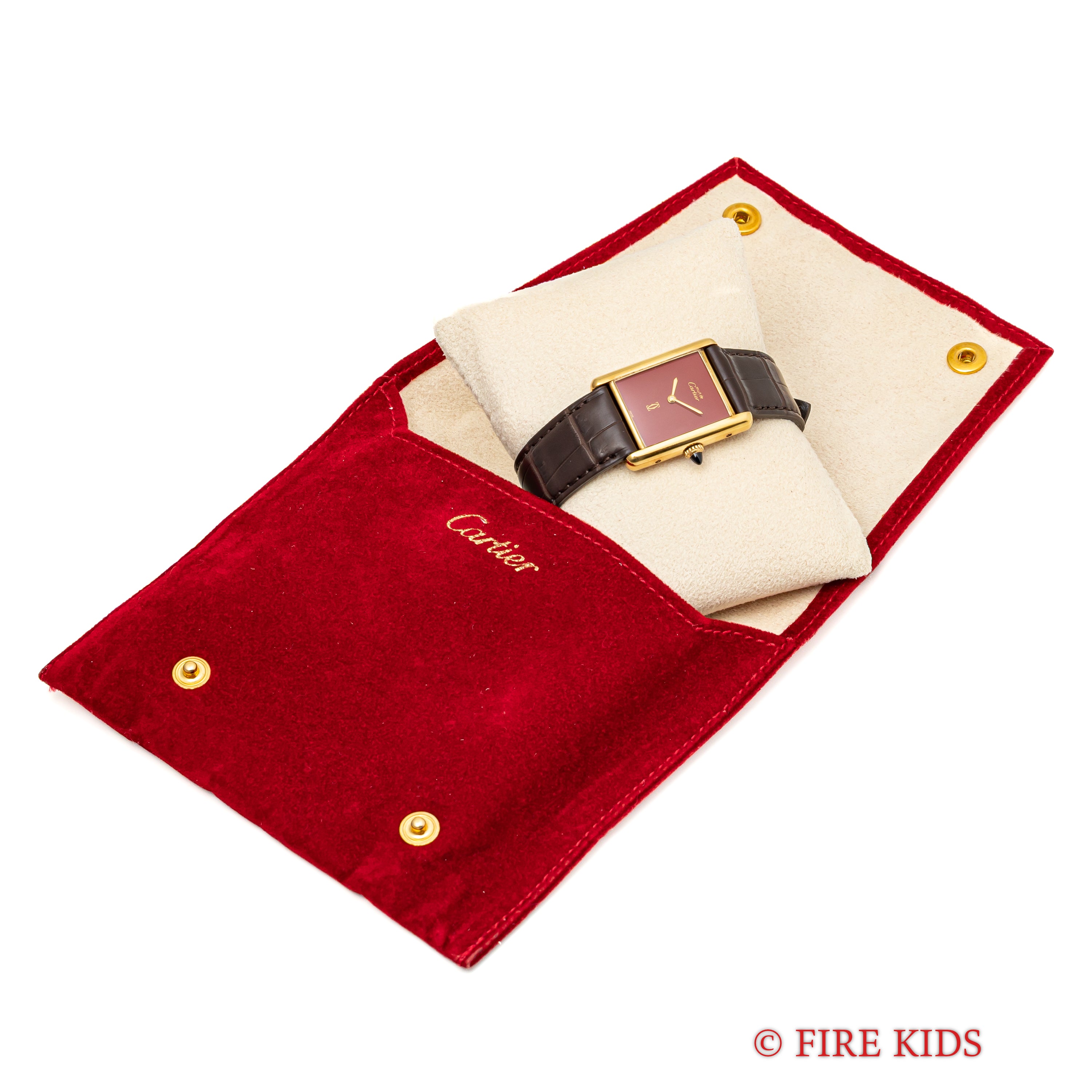 カルティエ マストタンク 1980年代製 LMサイズ 手巻き ガーネットダイヤル