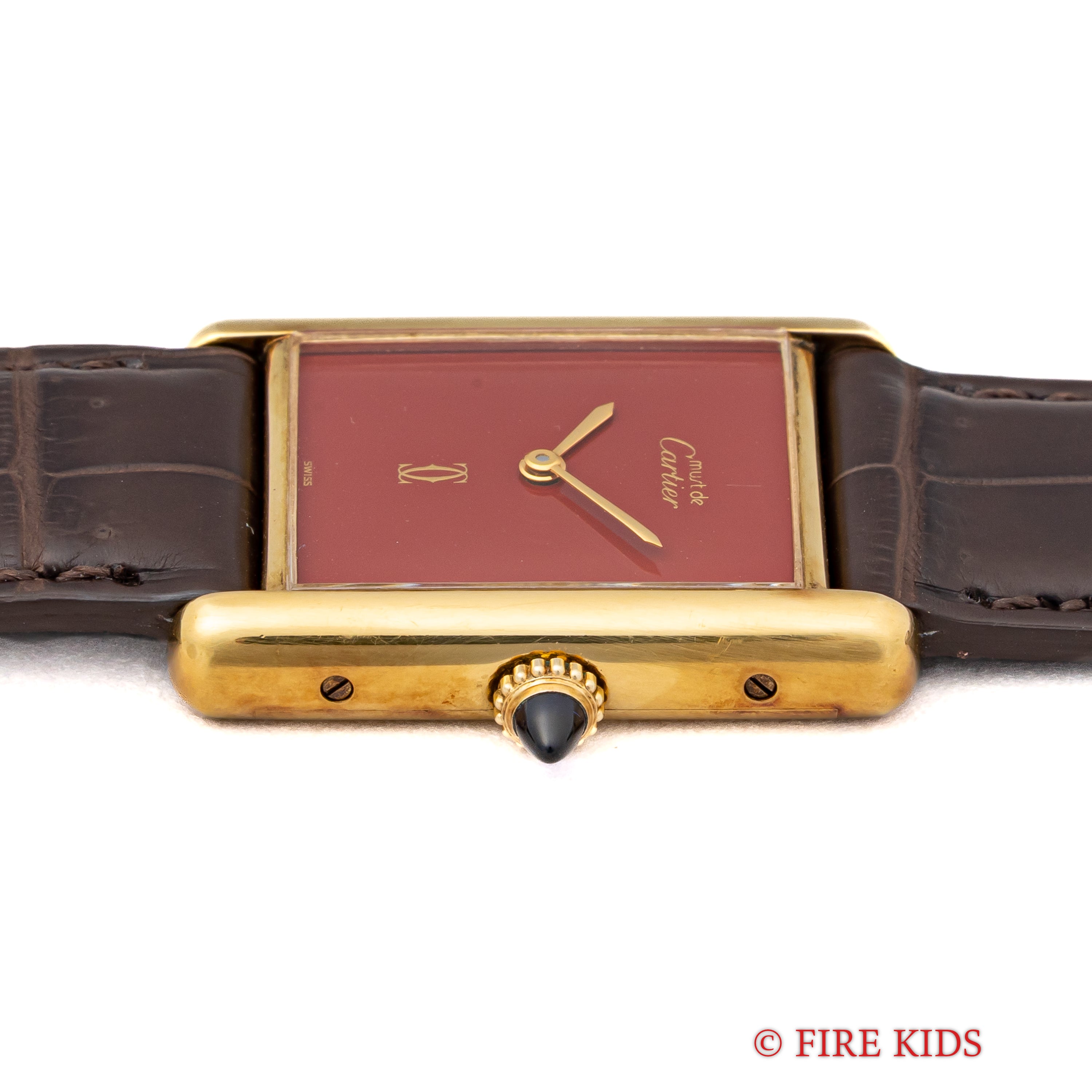 カルティエ マストタンク 1980年代製 LMサイズ 手巻き ガーネットダイヤル