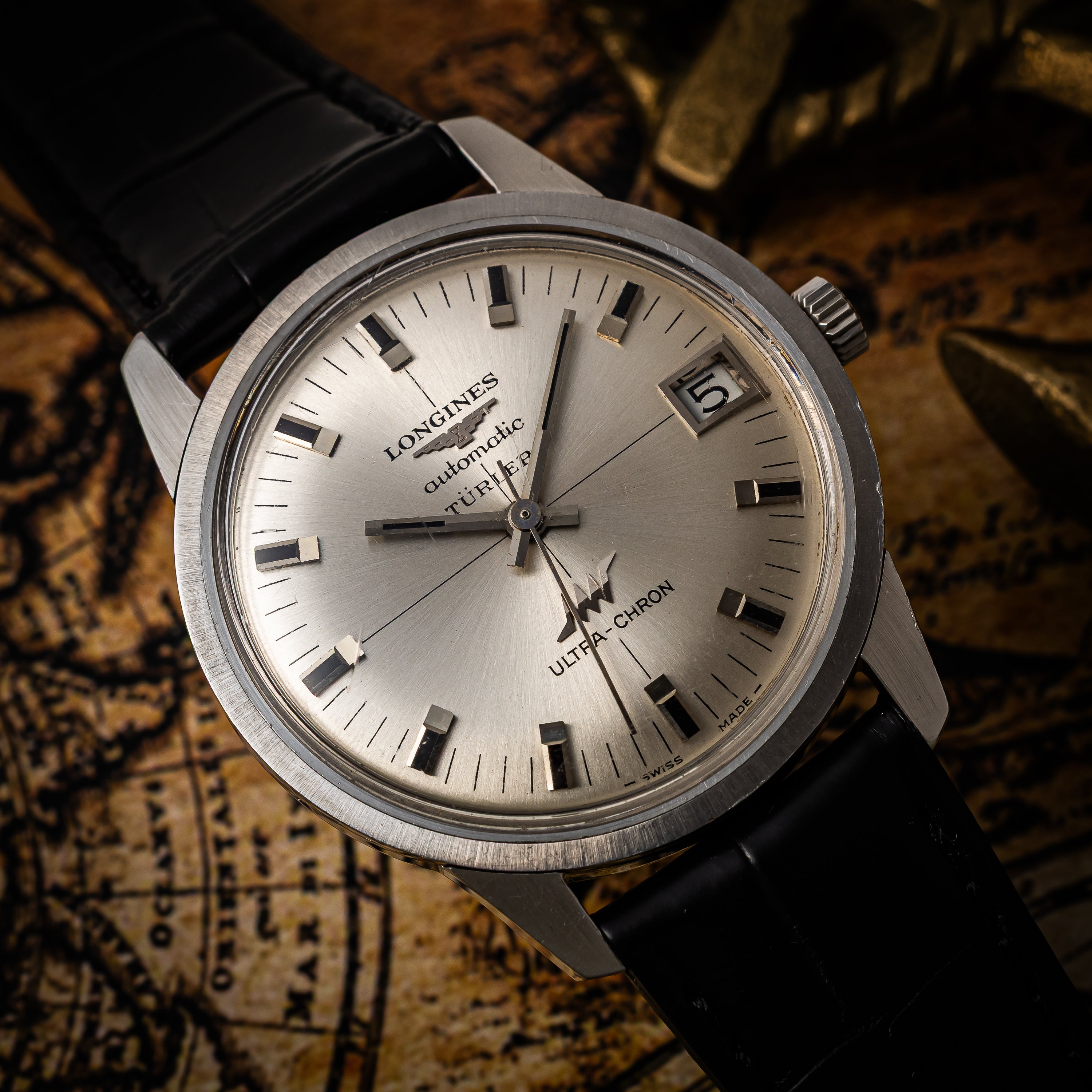 ロンジン 1970年代製 ウルトラクロン チューラーダブルネーム 10振動自動巻き