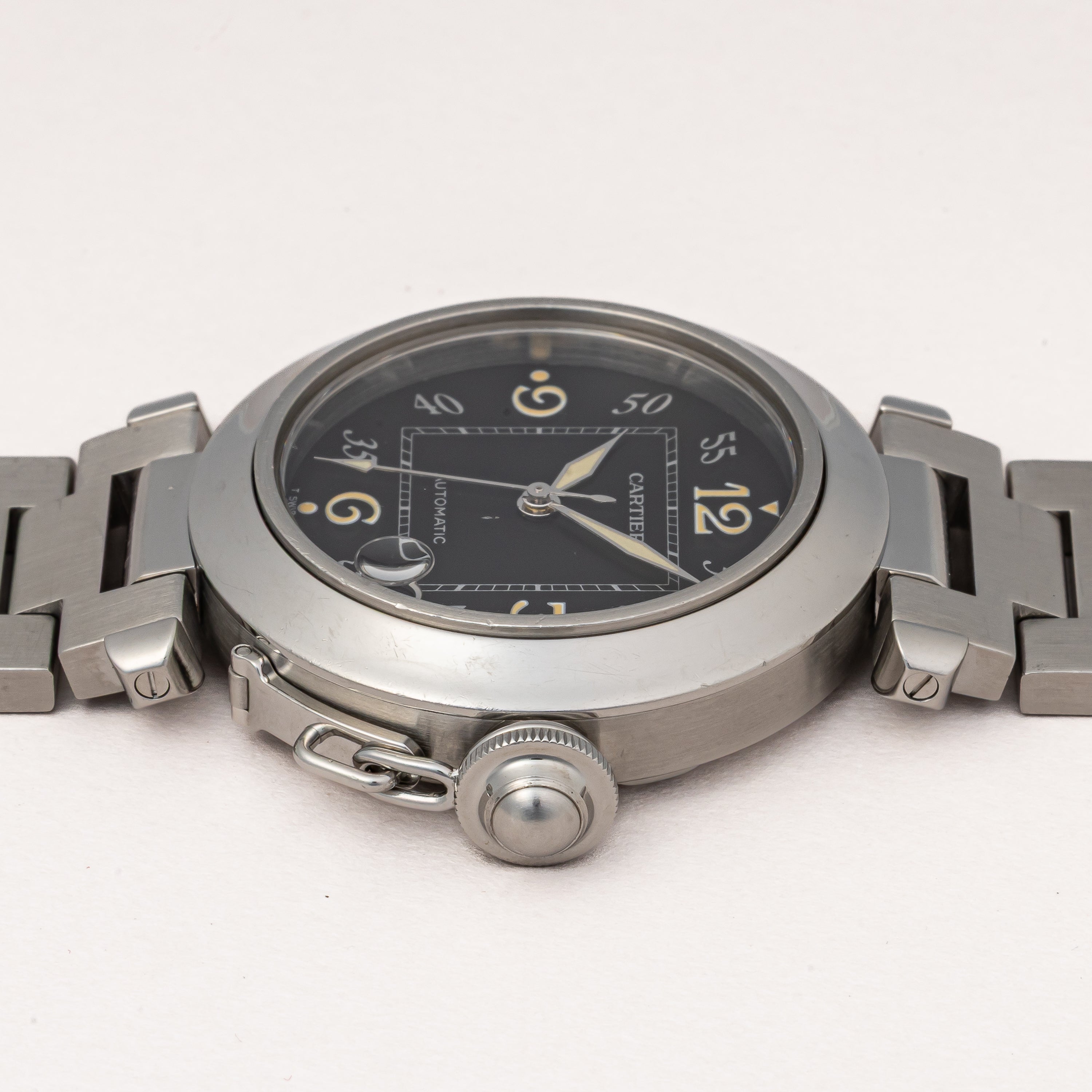 カルティエ パシャC ブラックダイヤル 35㎜ 自動巻トリチウム夜光