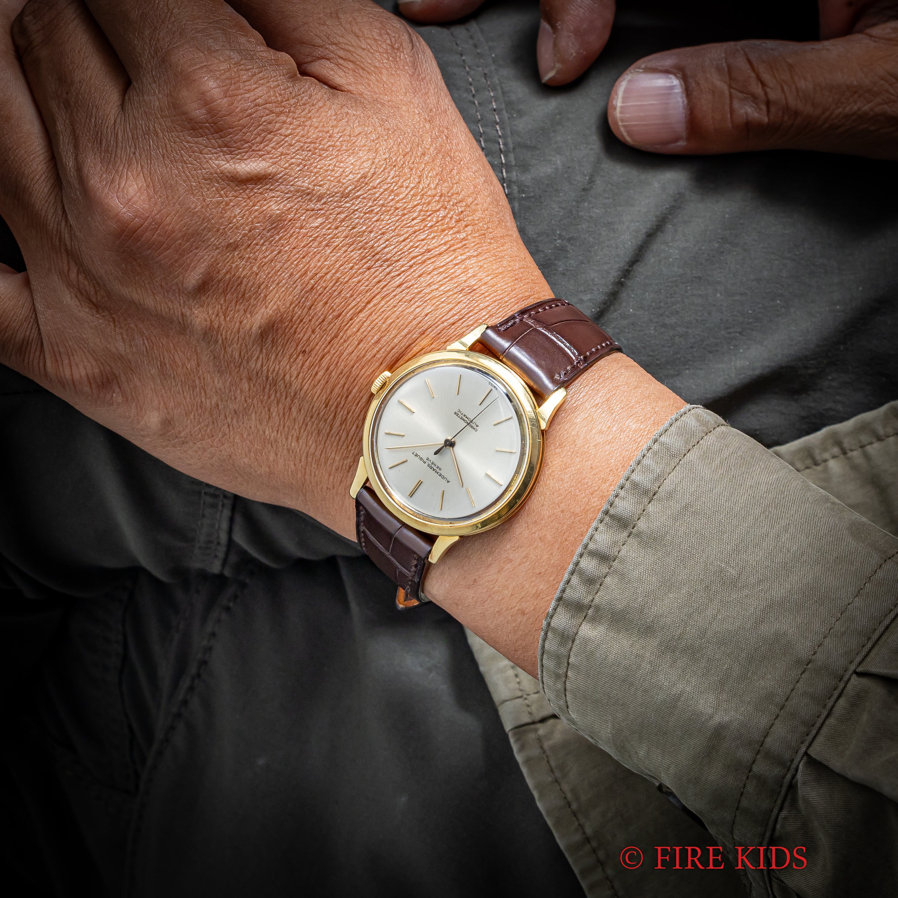 オーデマ・ピゲ 1960年代製 クロノメーター オートマチック Cal.2071 18金イエローゴールド 純正18金イエローゴールド尾錠付き