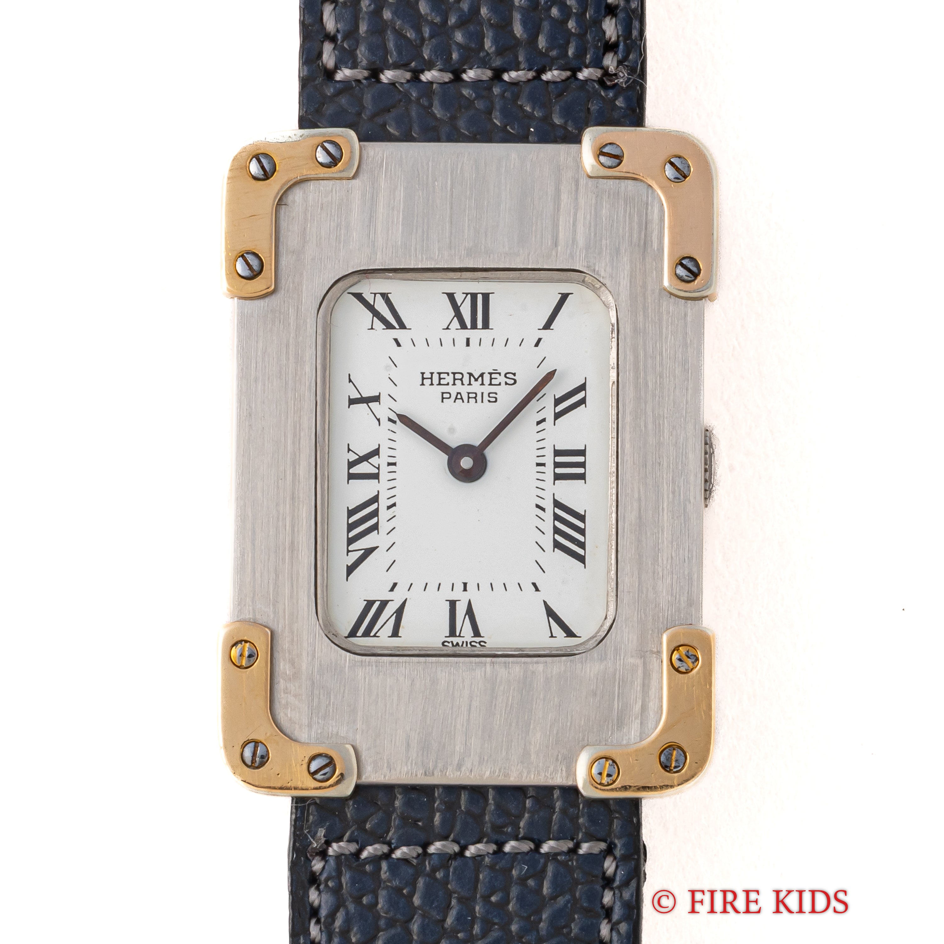 エルメス クロアジュール レクタンギュラー ホワイトローマン 手巻き 1980年代製