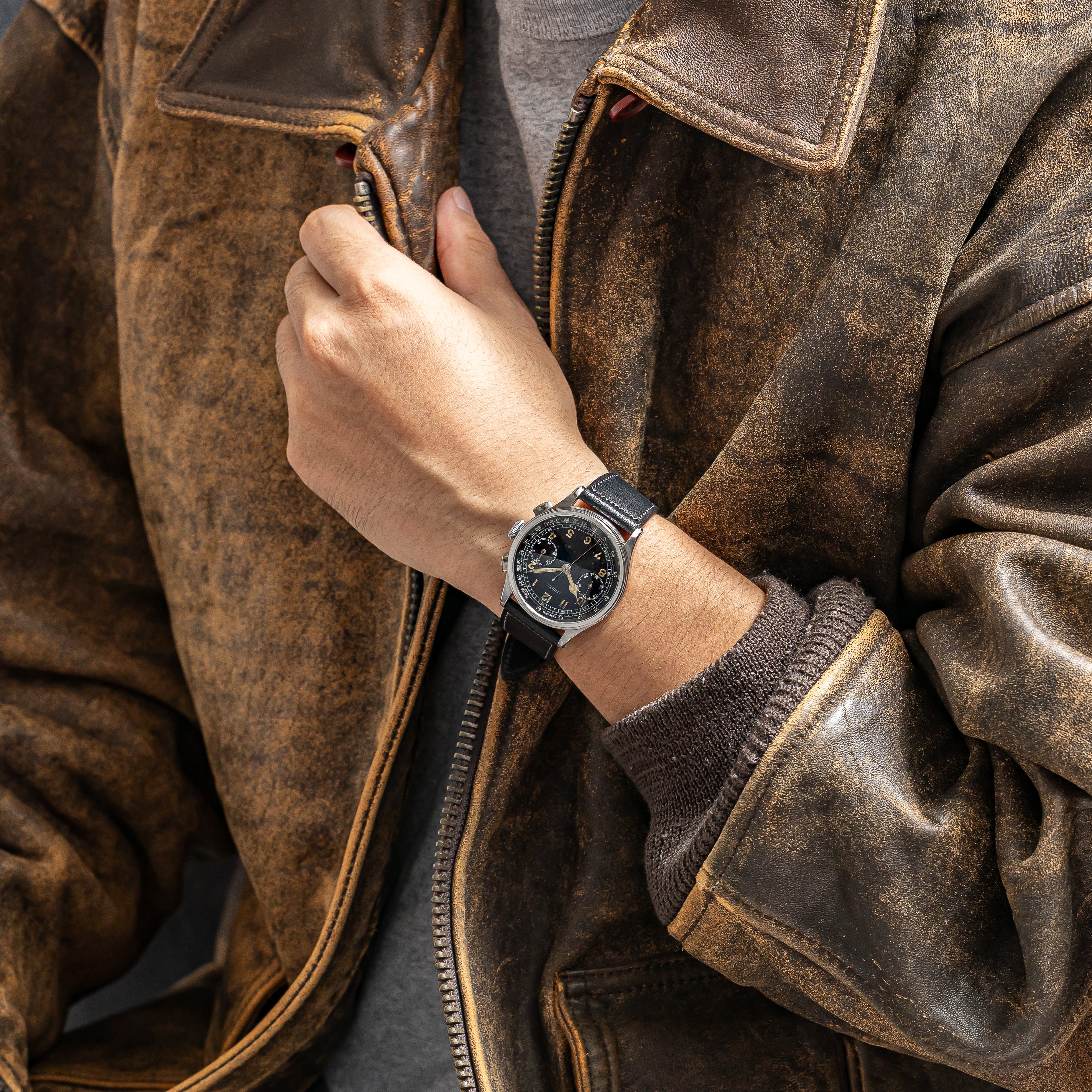 レマニア 2レジスター クロノグラフ 1940年代製 手巻き Cal.15TL