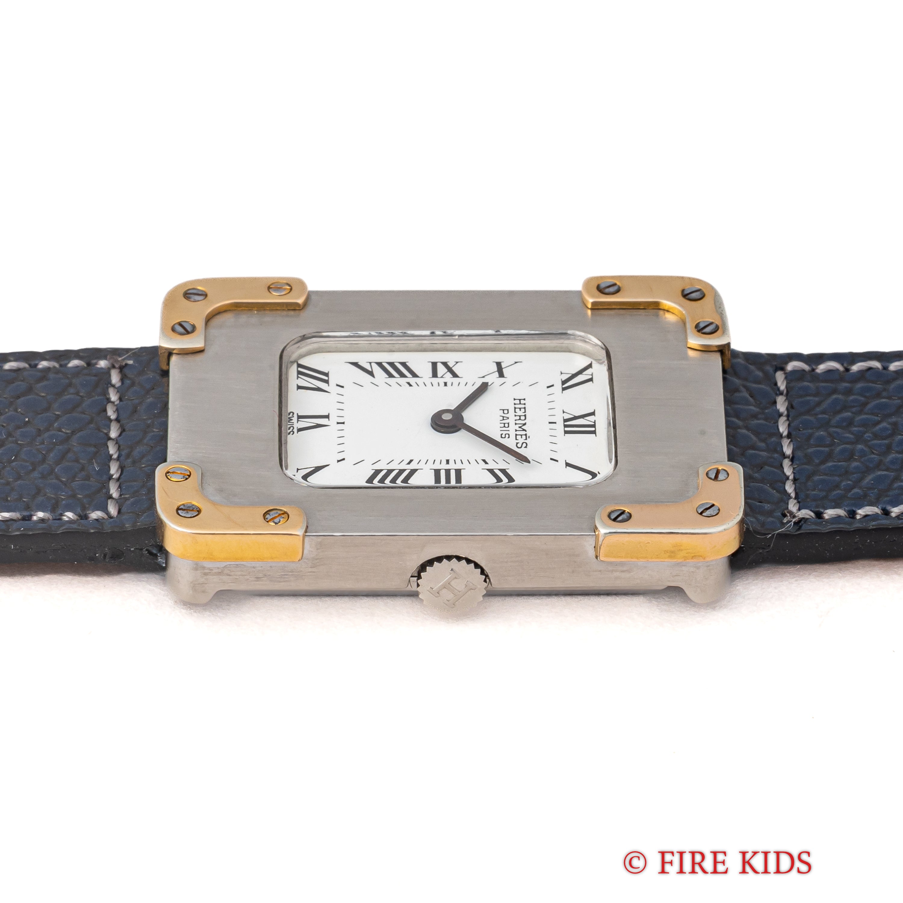 エルメス クロアジュール レクタンギュラー ホワイトローマン 手巻き 1980年代製