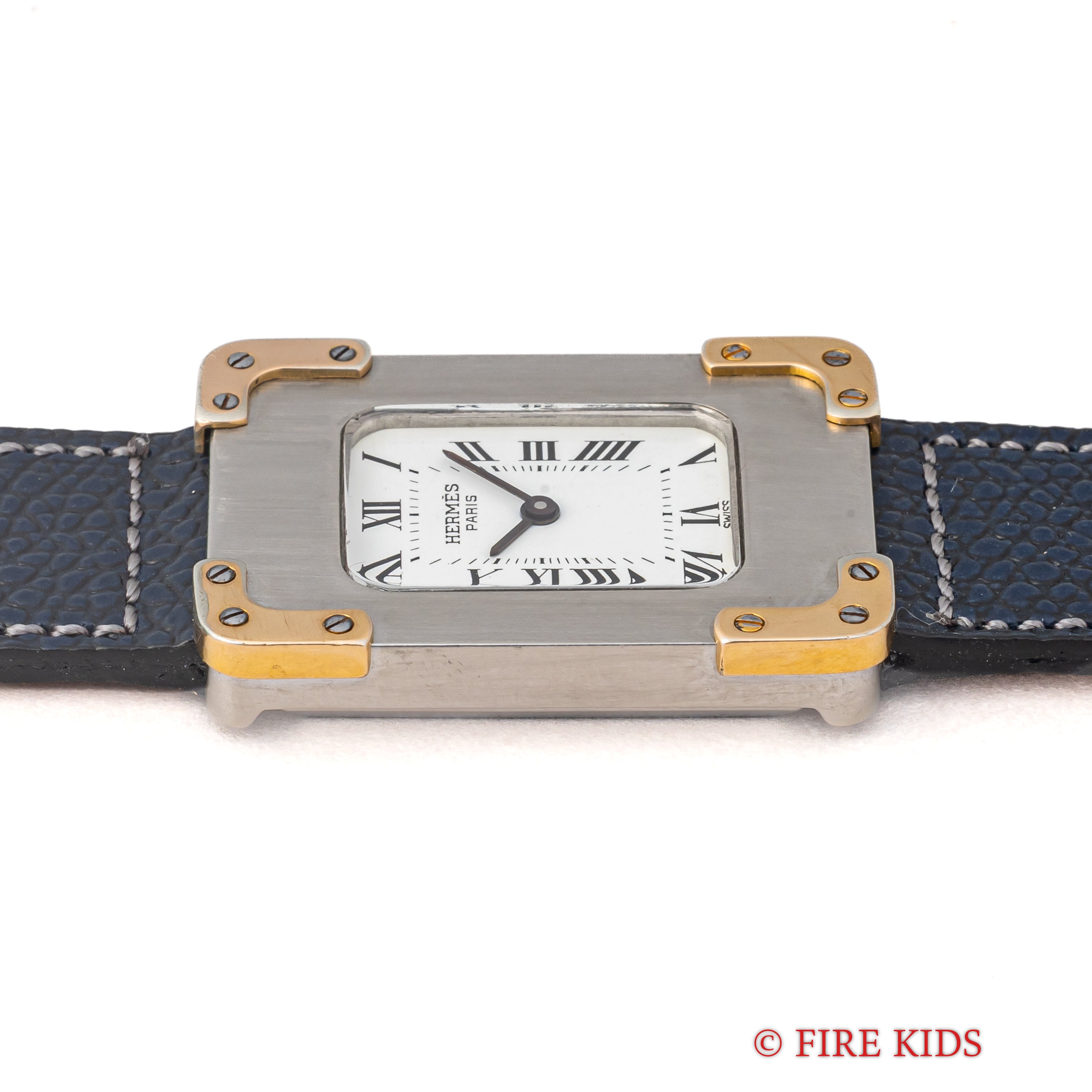 エルメス クロアジュール レクタンギュラー ホワイトローマン 手巻き 1980年代製