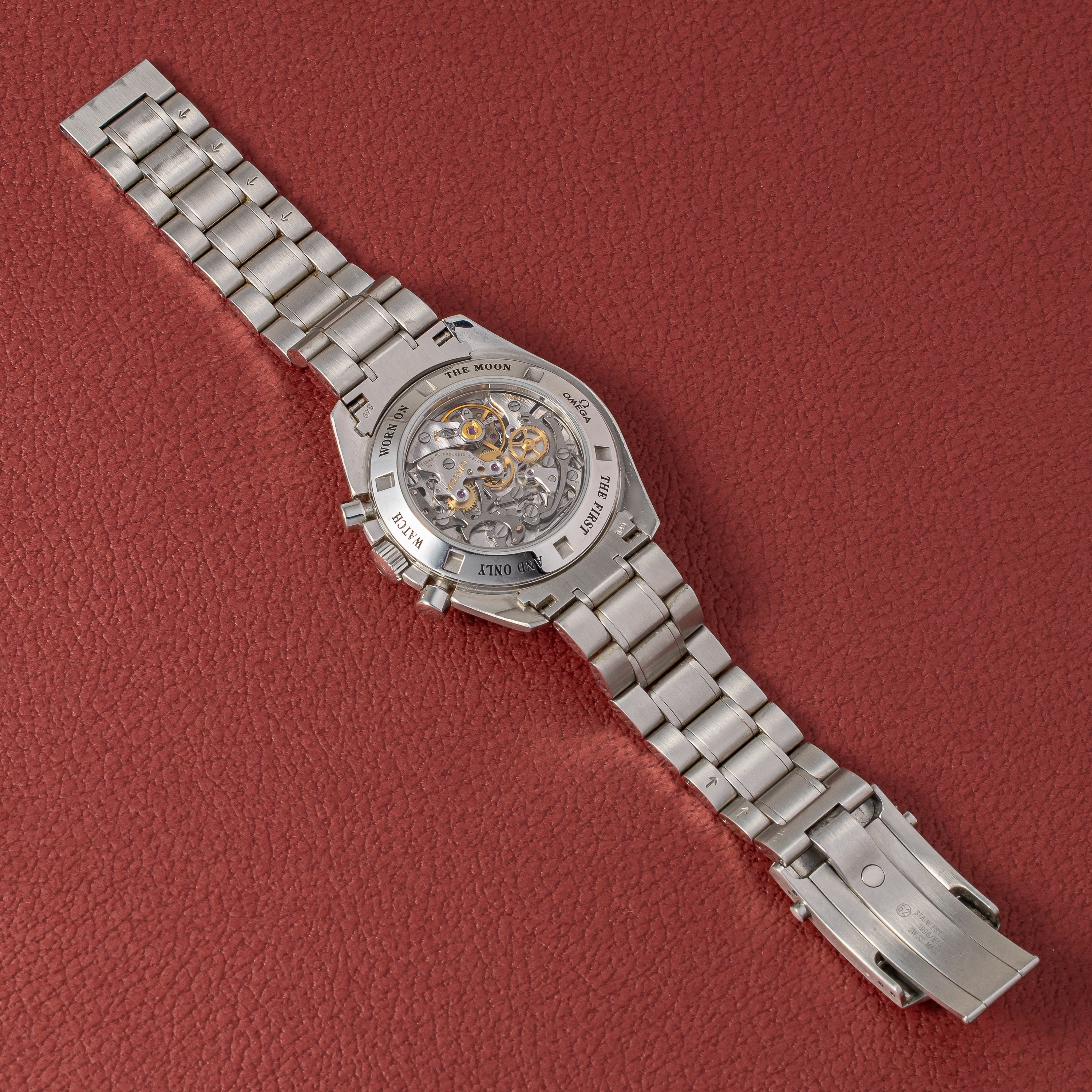 オメガ スピードマスター プロフェッショナル ムーンフェイズ 箱、2004年発行ギャラ付き スケルトンバック