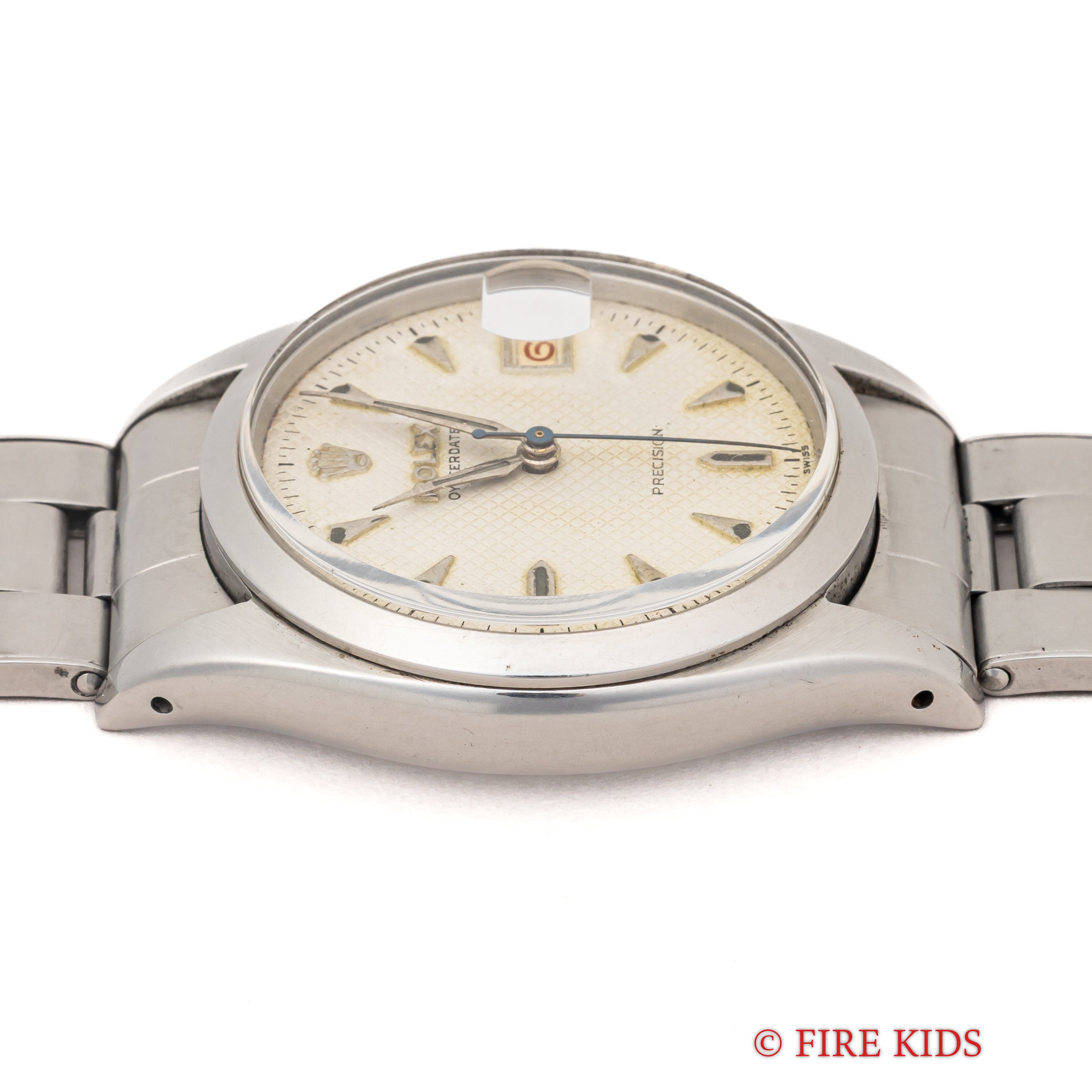 ロレックス 1954年製 Ref.6494 オイスターデイト 手巻き 赤黒カレンダー ハニカムダイヤル リベットブレス