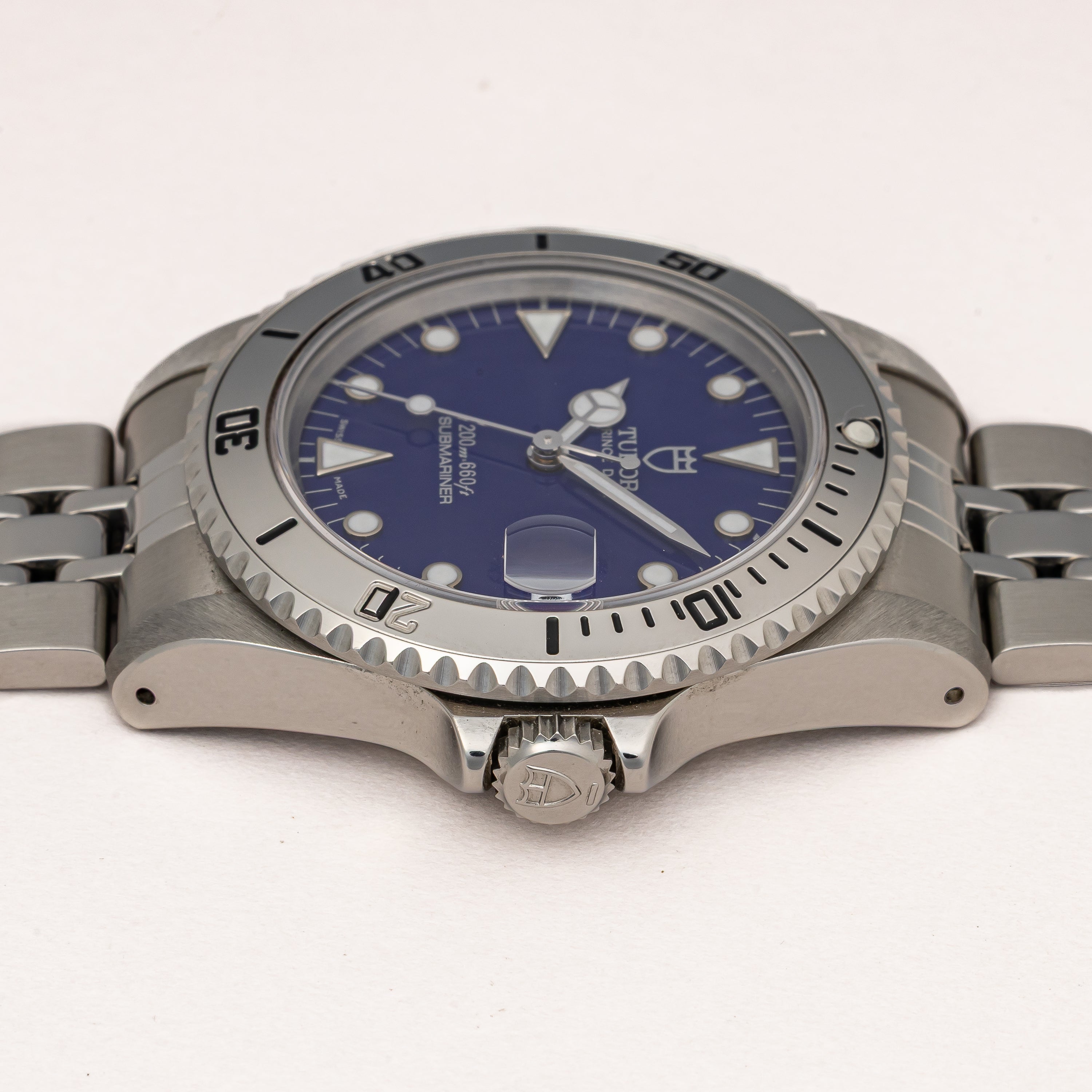 チューダー サブマリーナー 36㎜ミッドサイズ ブルーダイヤル 1999年製 Ref.75190 箱、ギャラ付き