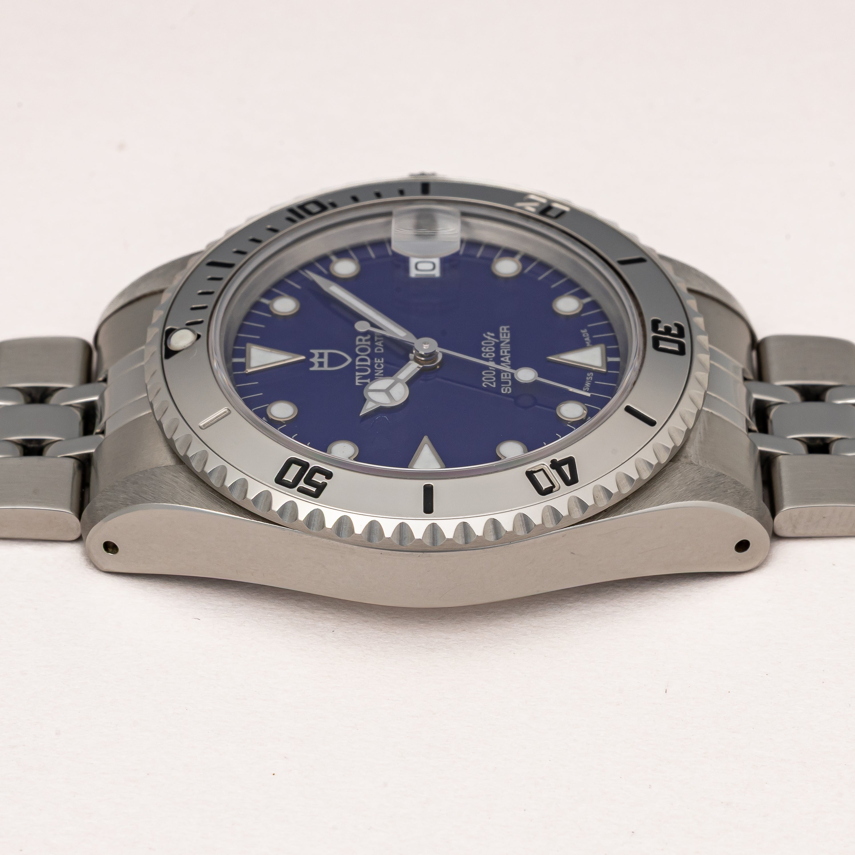 チューダー サブマリーナー 36㎜ミッドサイズ ブルーダイヤル 1999年製 Ref.75190 箱、ギャラ付き