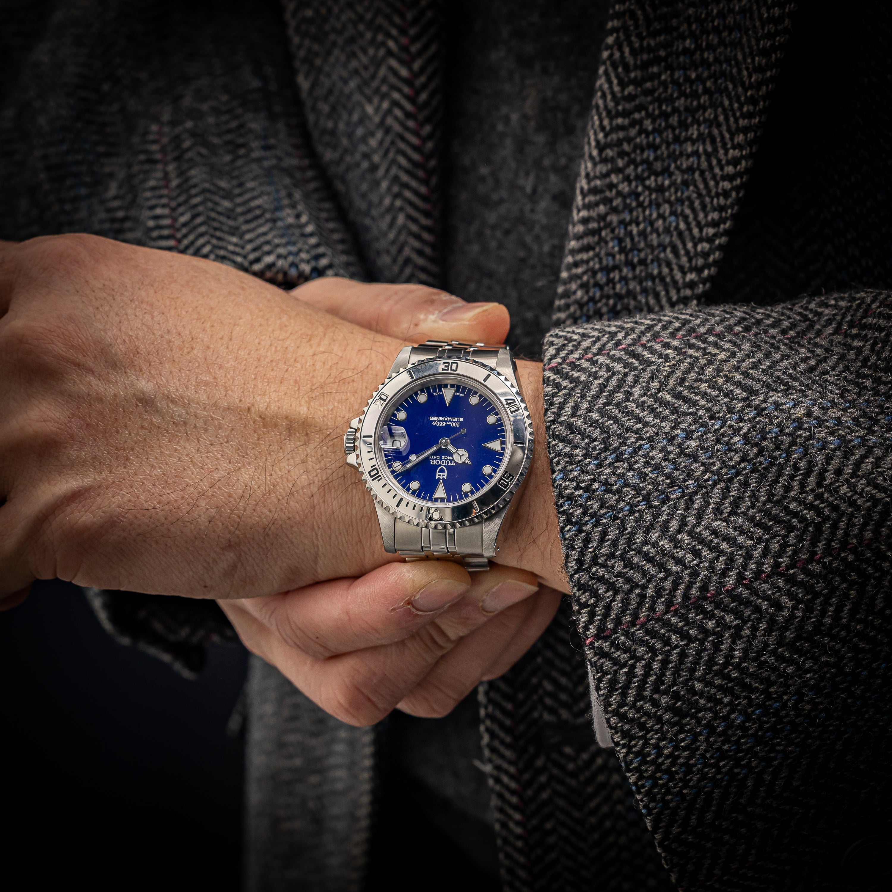 チューダー サブマリーナー 36㎜ミッドサイズ ブルーダイヤル 1999年製 Ref.75190 箱、ギャラ付き