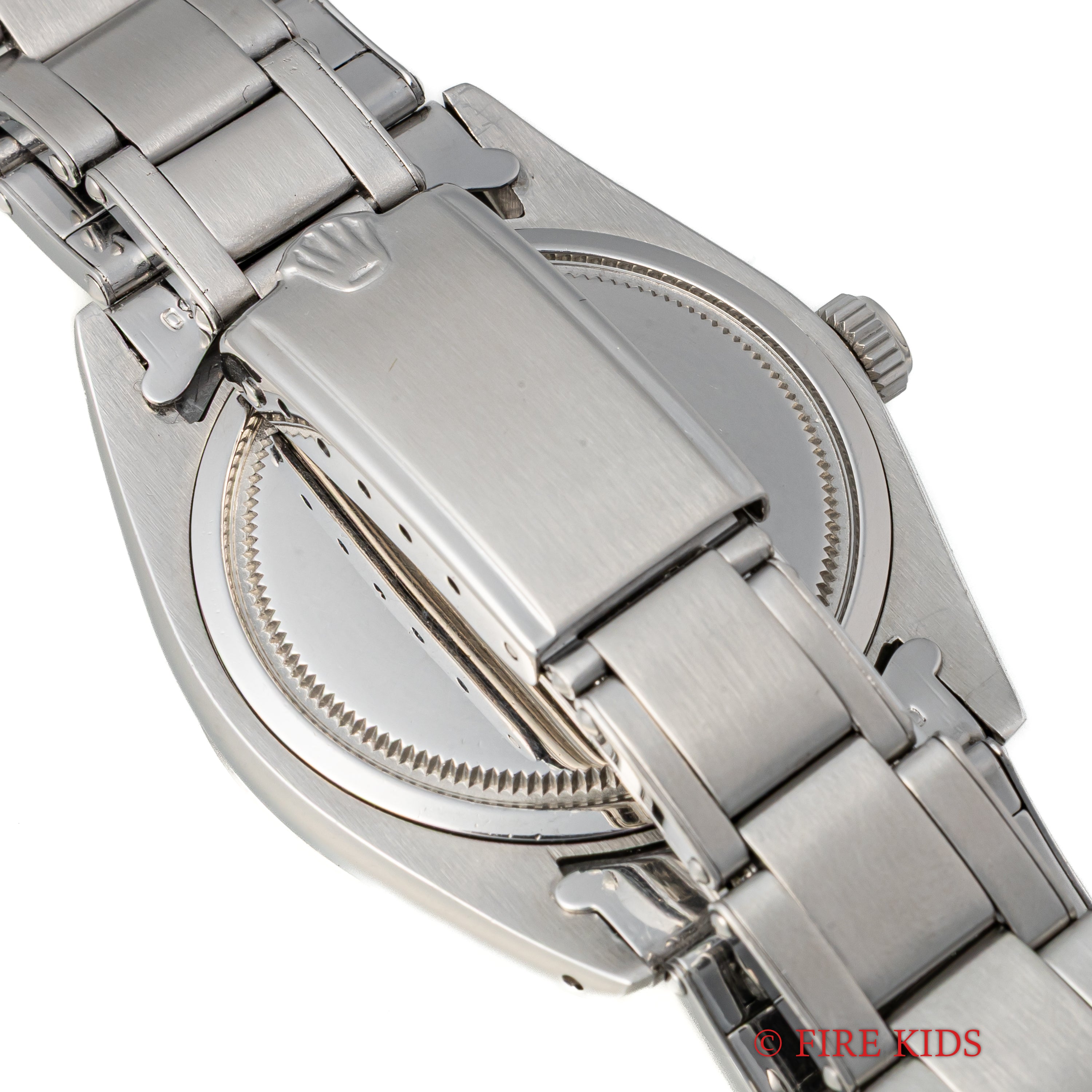 ロレックス オイスターデイト 1966年製 Ref.6694 手巻 ブラックギルトダイヤル ドーム風防 純正リベット