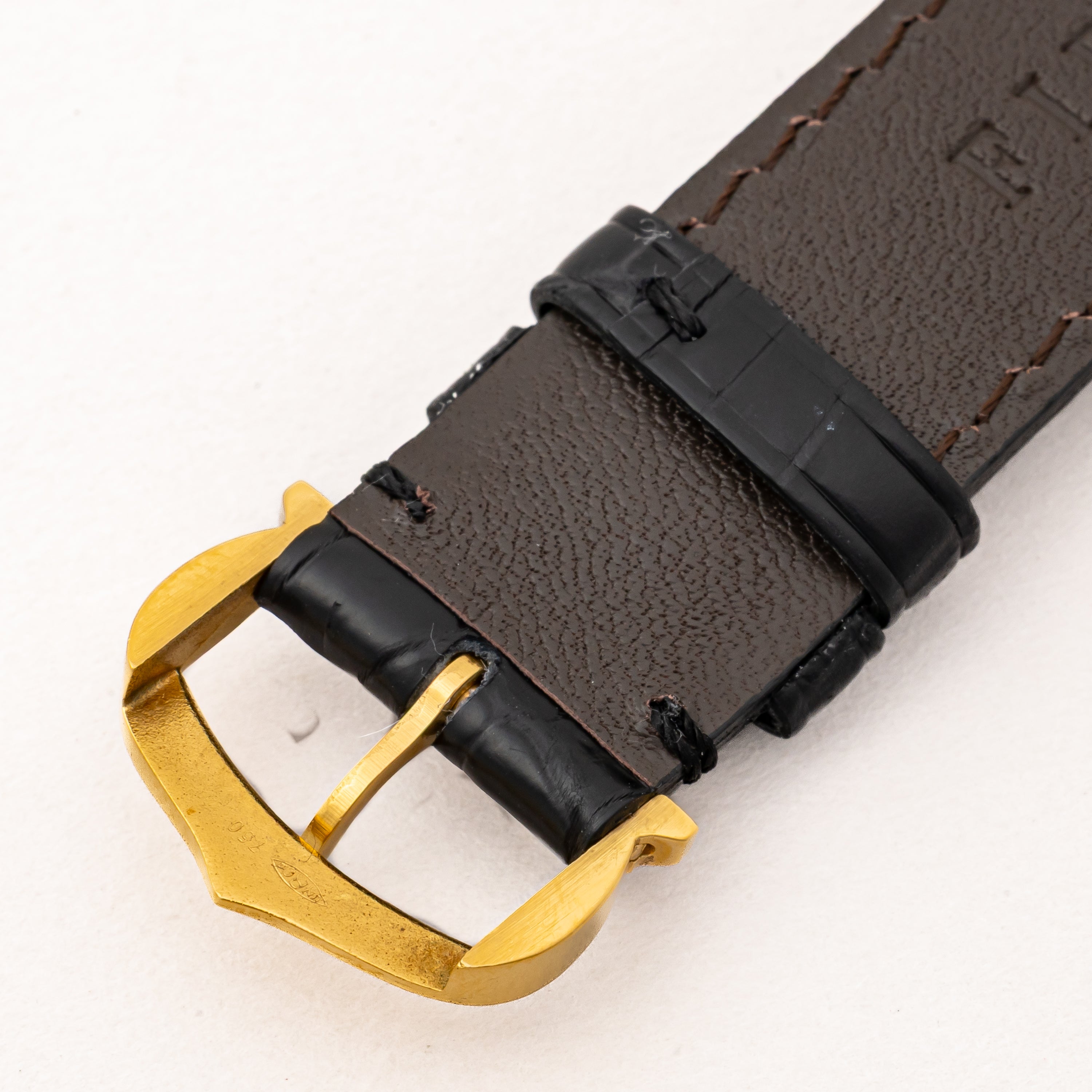 カルティエ タンクルイ18金無垢LMサイズ PARISダイヤル 手巻 1984年ギャラ、箱付き Ref.7808 純正金無垢尾錠付き