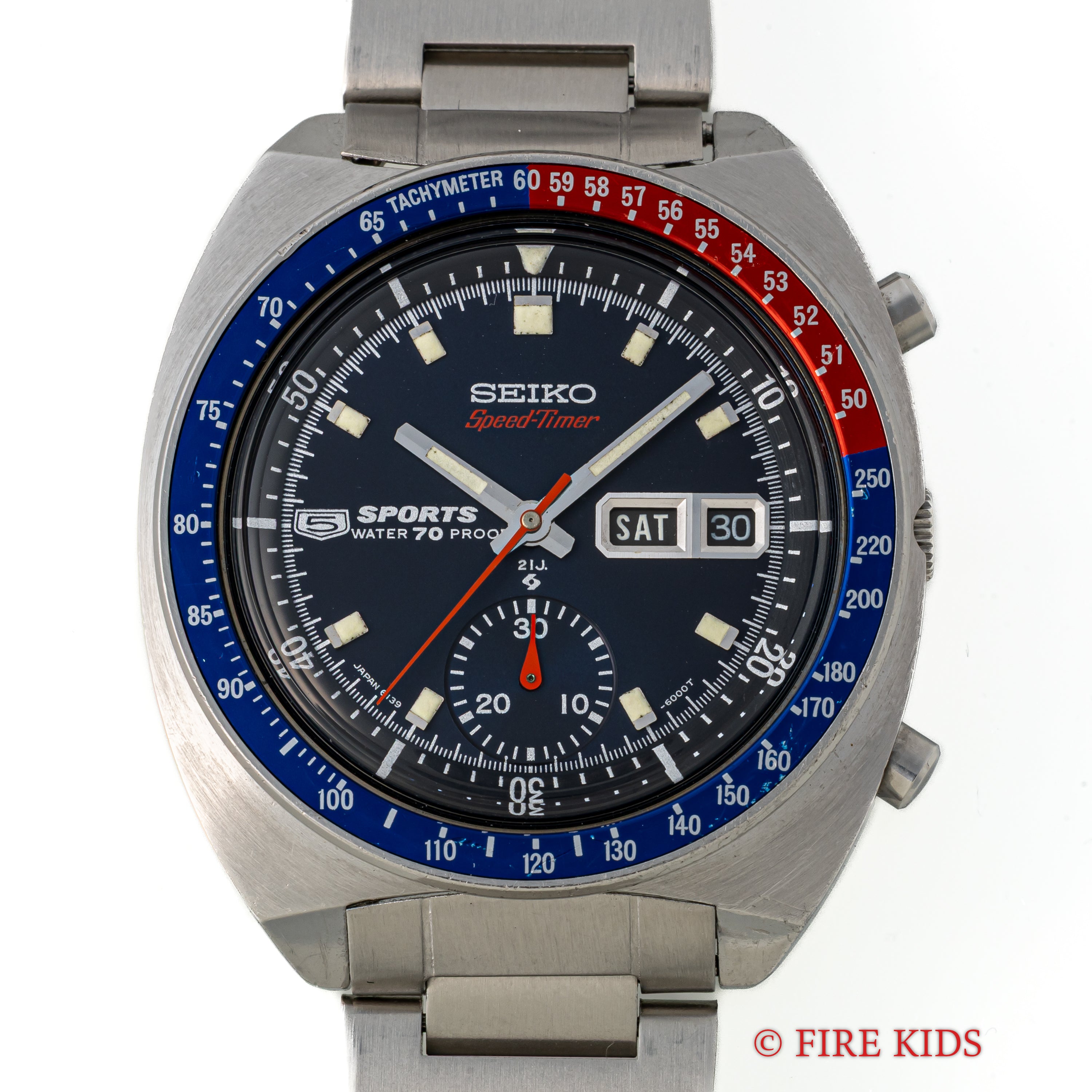 セイコー 1969年製 5スポーツ スピードタイマー Ref.6139-6000 クロノグラフ 箱、タグ、取扱説明書付き