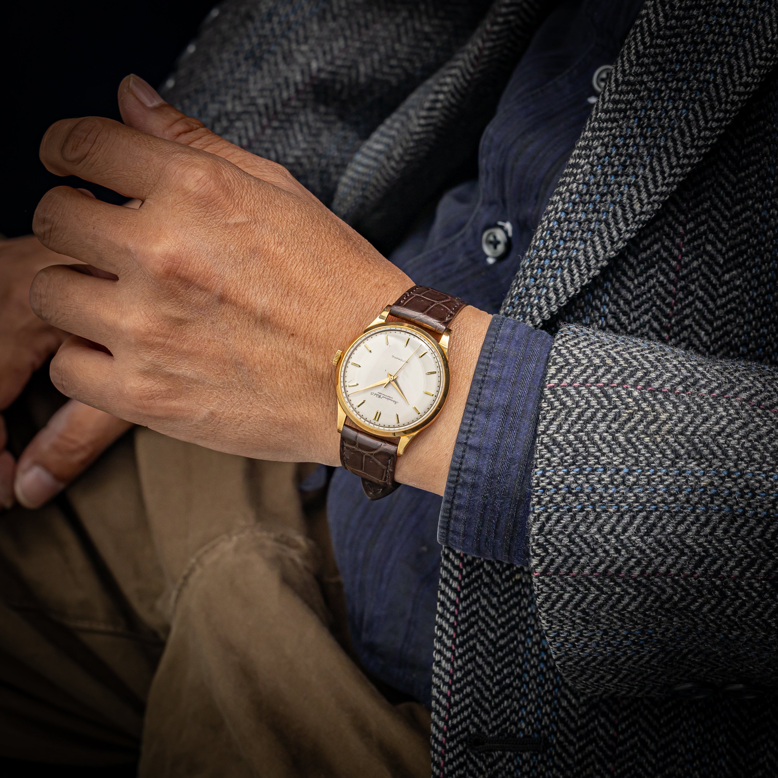 IWC ラウンドケース 1961年製 18金無垢イエローゴールド ノンデイト ペラトン式自動巻き Cal.853