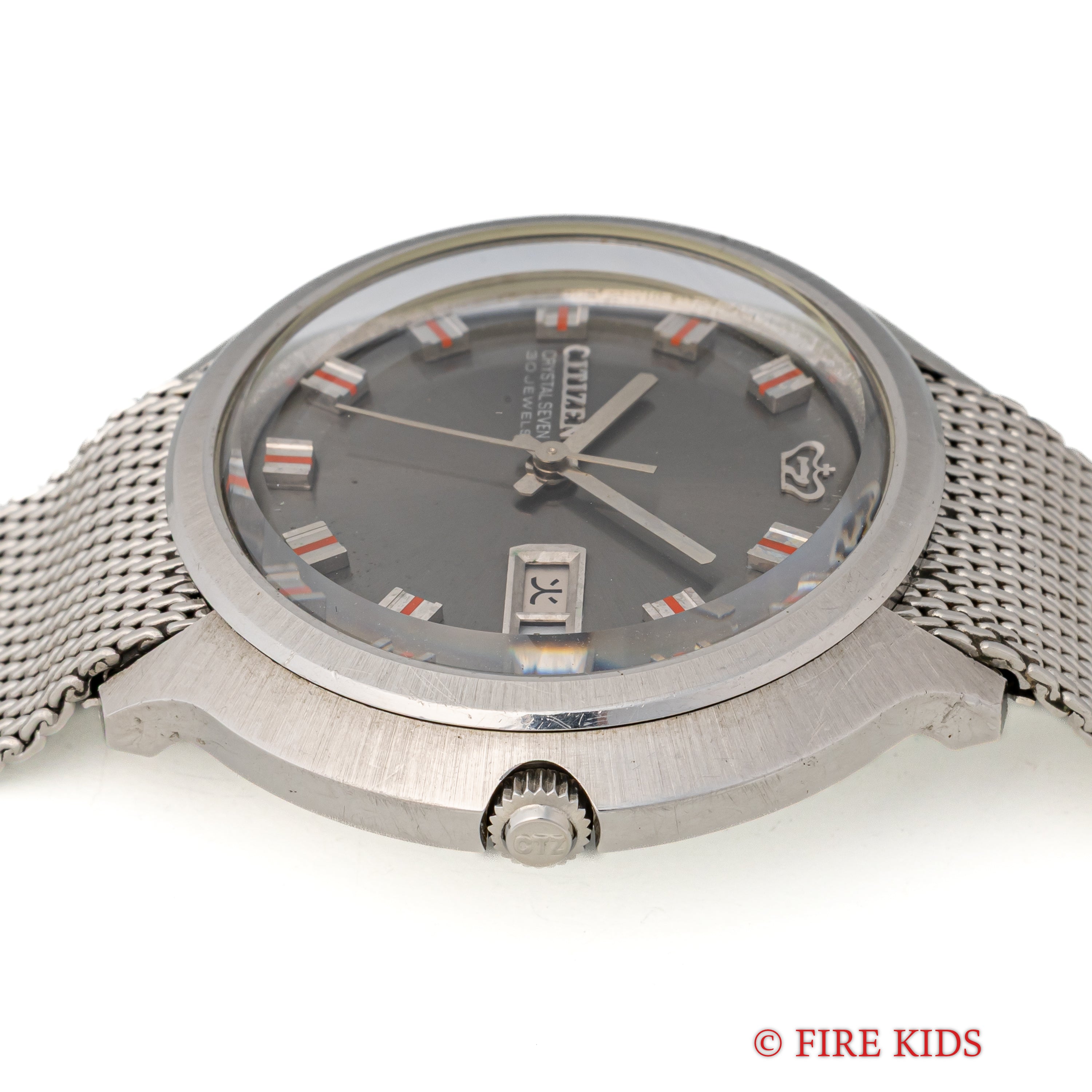 シチズン クリスタルセブン ナイアガラ 1968年製 自動巻 純正メッシュブレス 30石 ノンポリッシュ