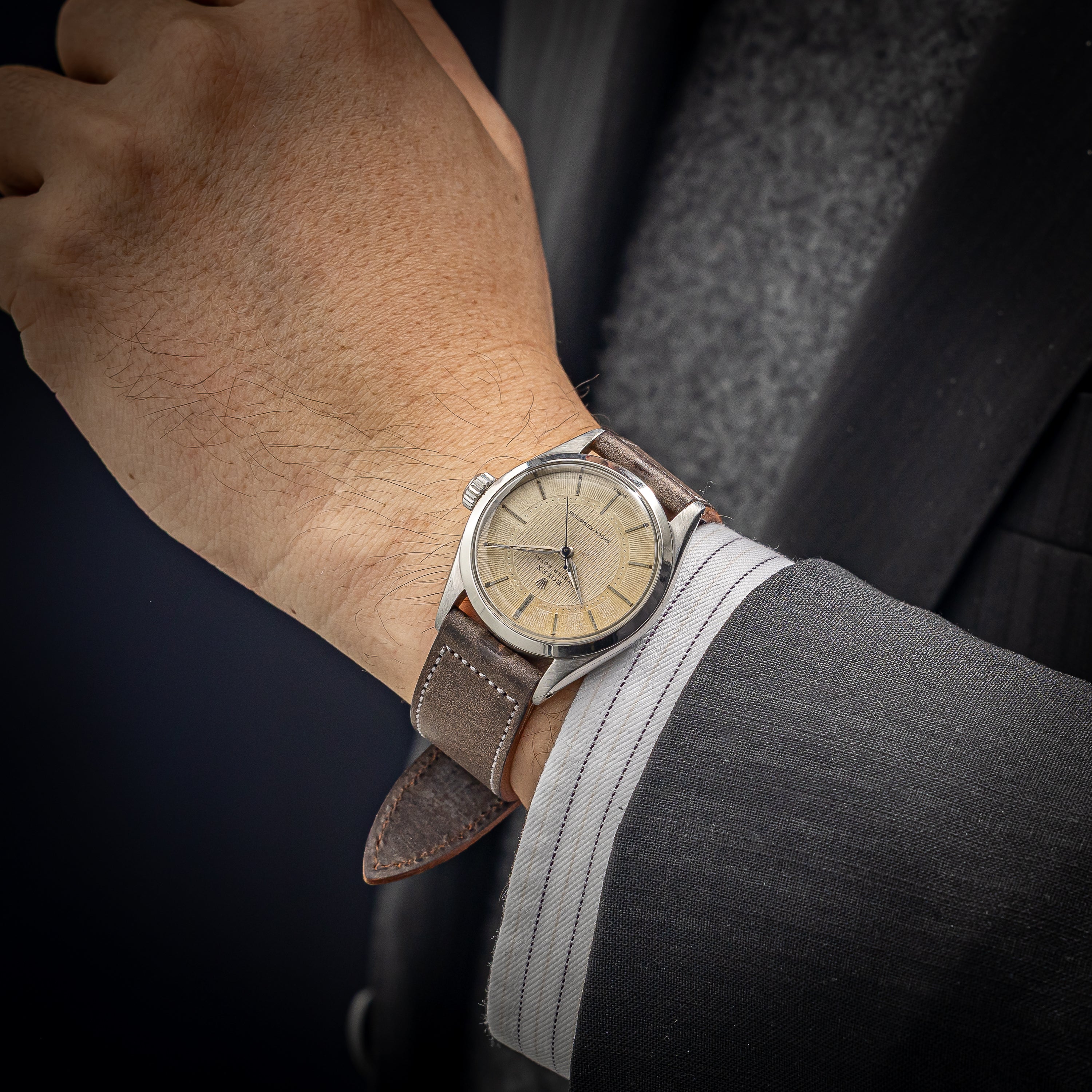 ロレックス オイスター ローヤル 1957年製 Ref.6444 手巻き ツートンギョウシェダイヤル