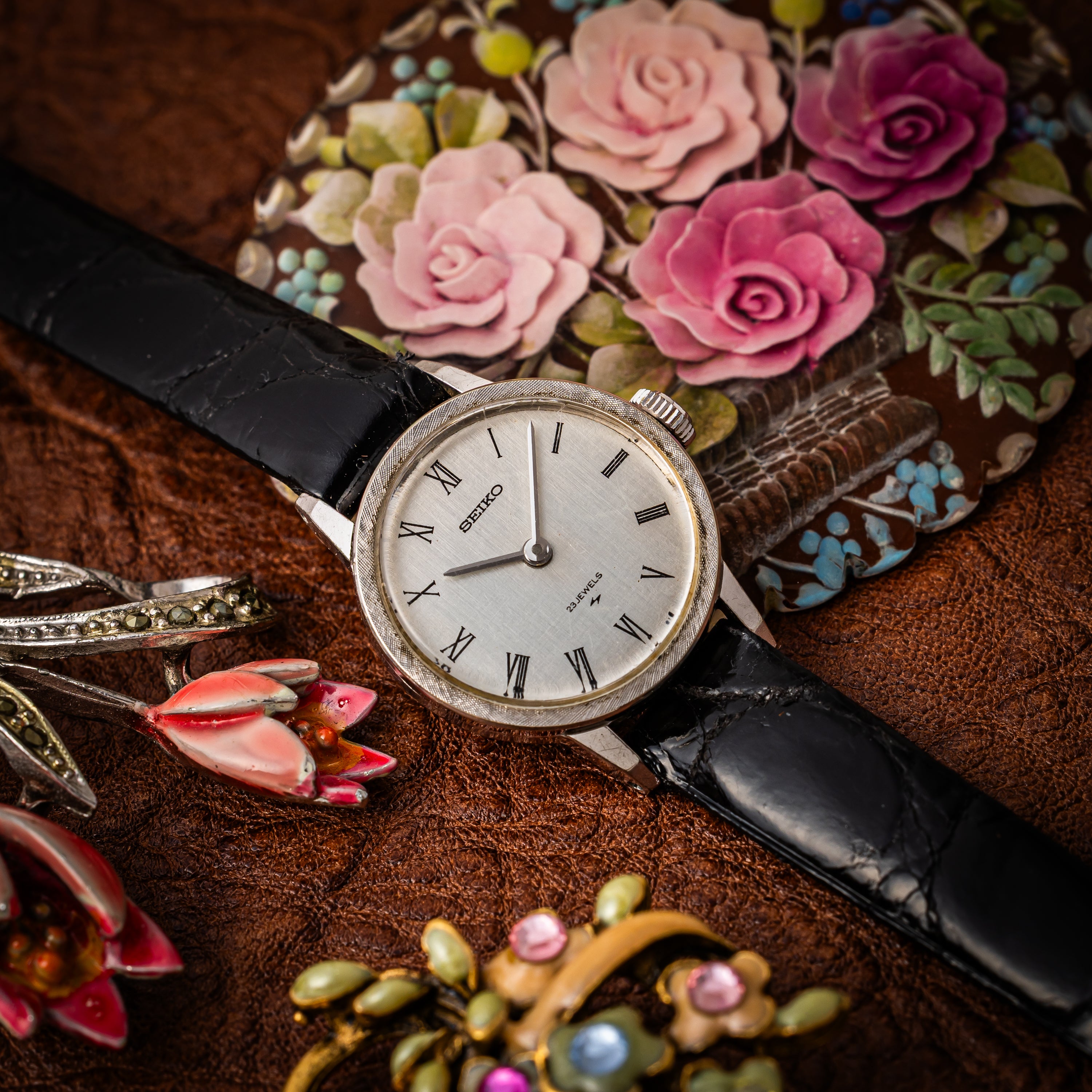 セイコー レディース 1967年製 Ref.2519-0152 ラウンドケース 14金無垢ホワイトゴールド 手巻き