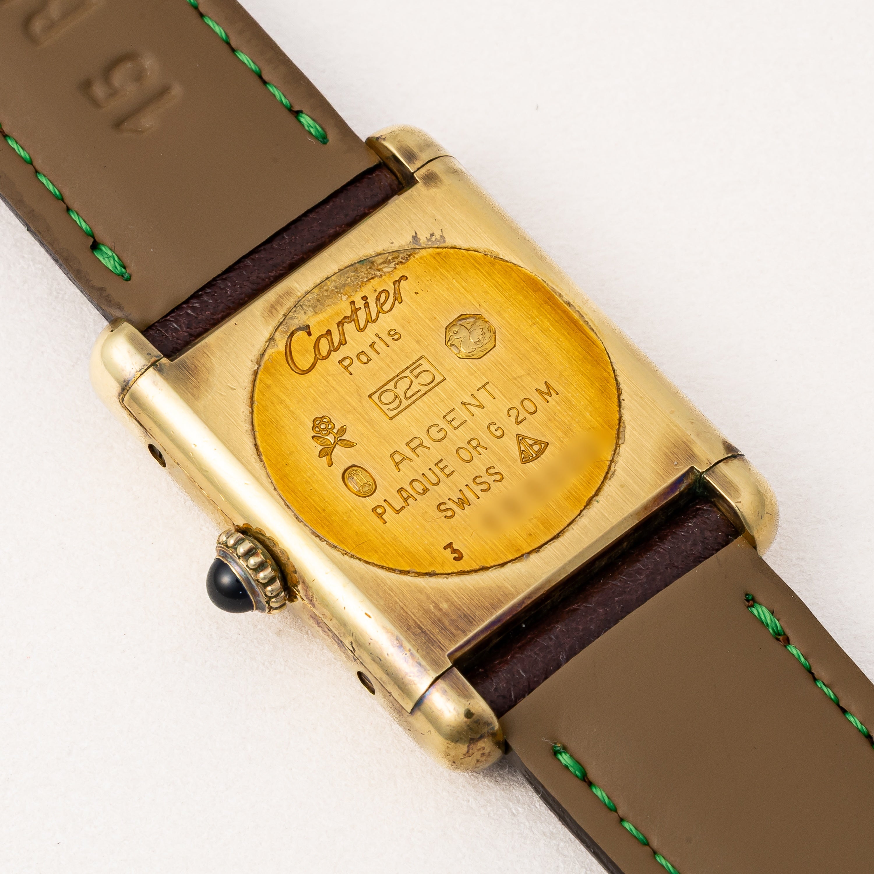 カルティエ マストタンク 1980年代製 SMサイズ 手巻 ブラウンダイヤル 純正尾錠