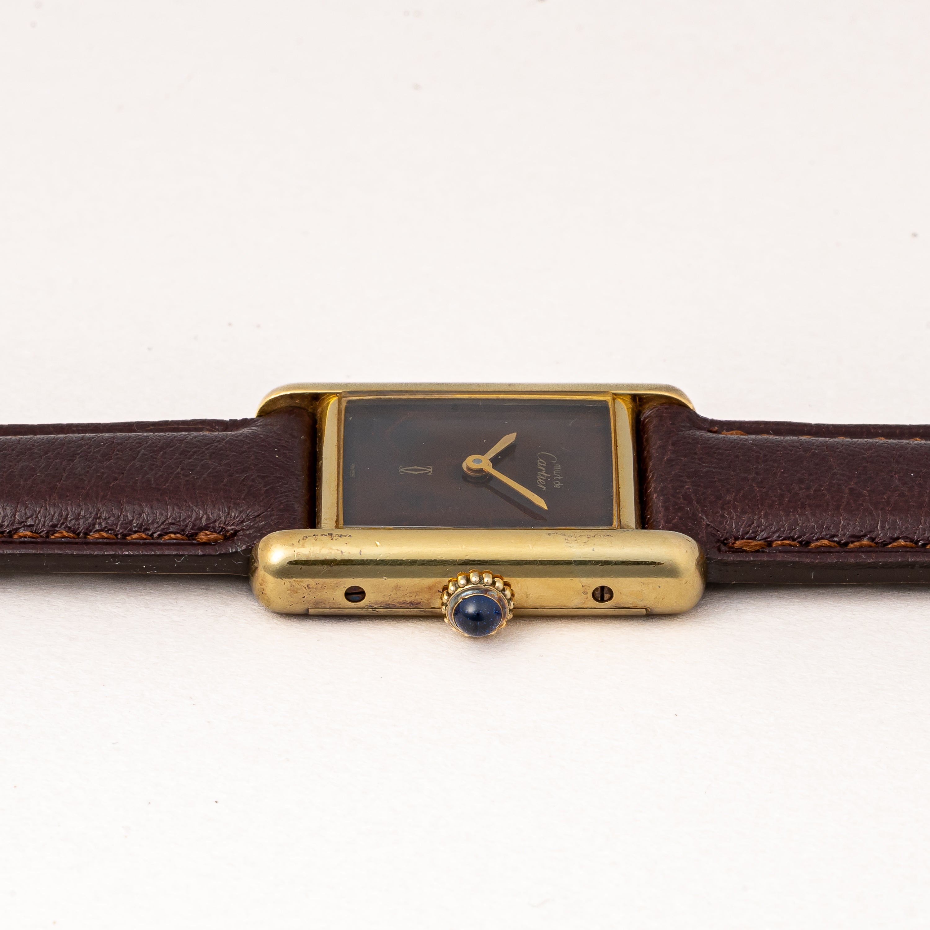 カルティエ マストタンク 1980年代製 SMサイズ 手巻 ブラウンダイヤル 純正尾錠