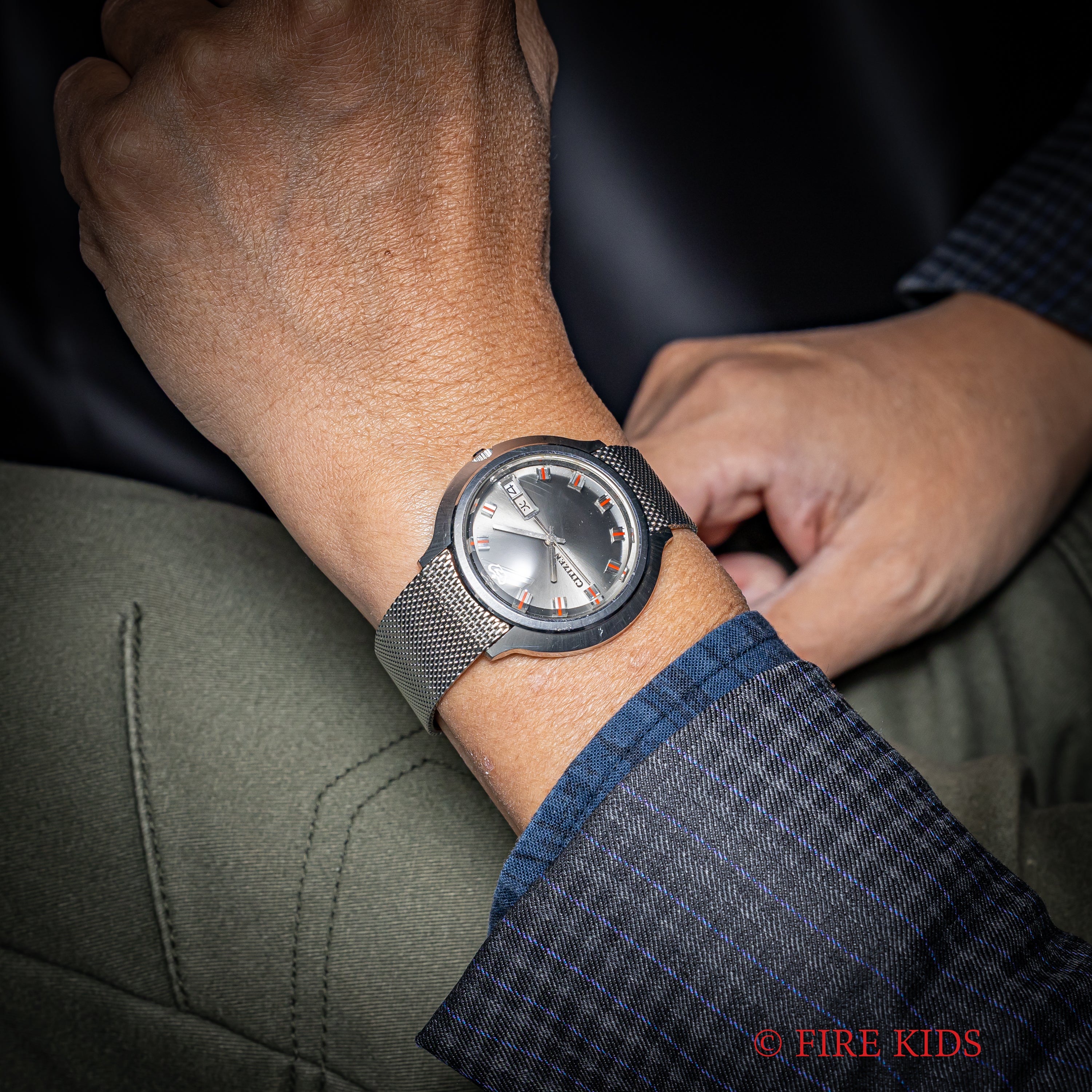 シチズン クリスタルセブン ナイアガラ 1968年製 自動巻 純正メッシュブレス 30石 ノンポリッシュ