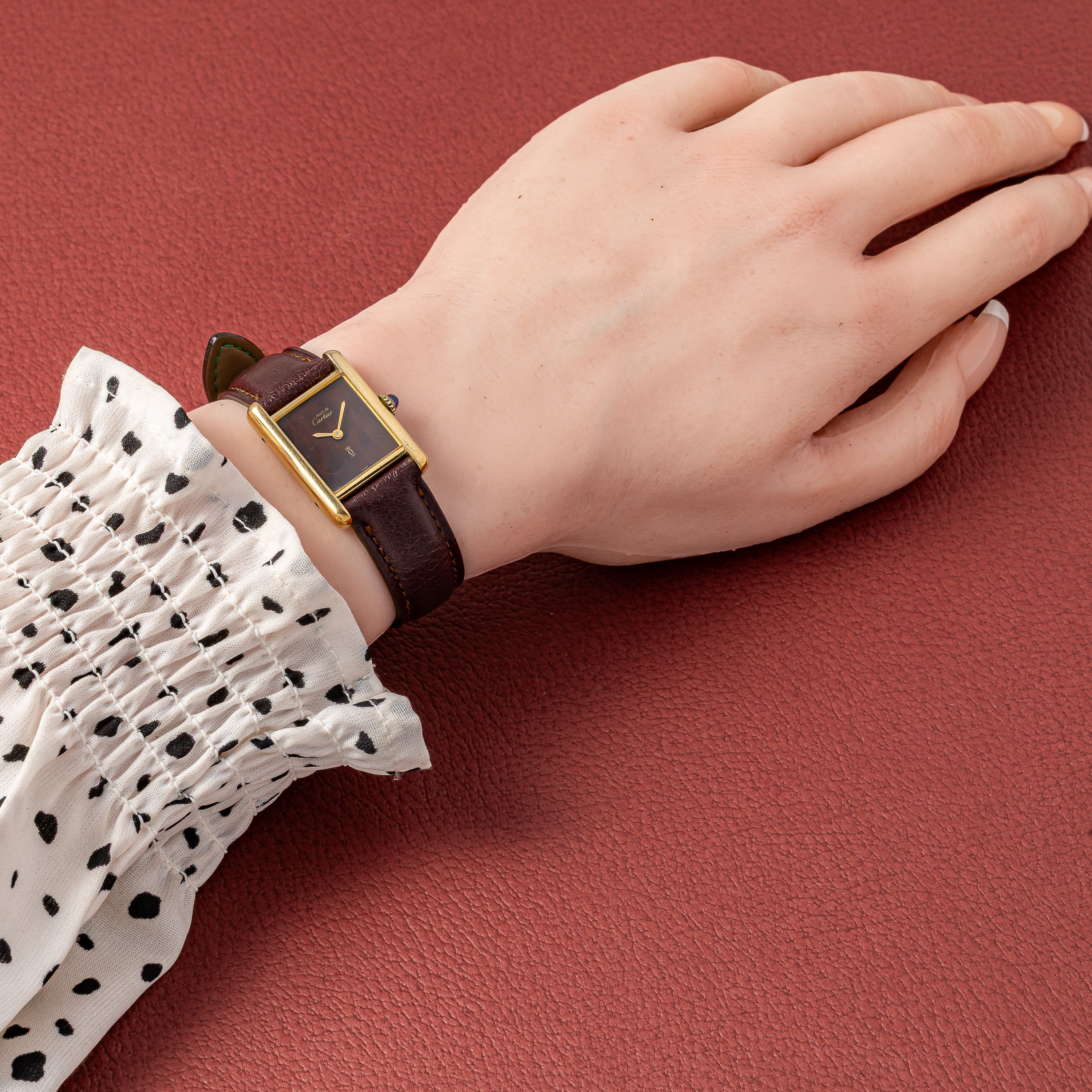 カルティエ マストタンク 1980年代製 SMサイズ 手巻 ブラウンダイヤル 純正尾錠