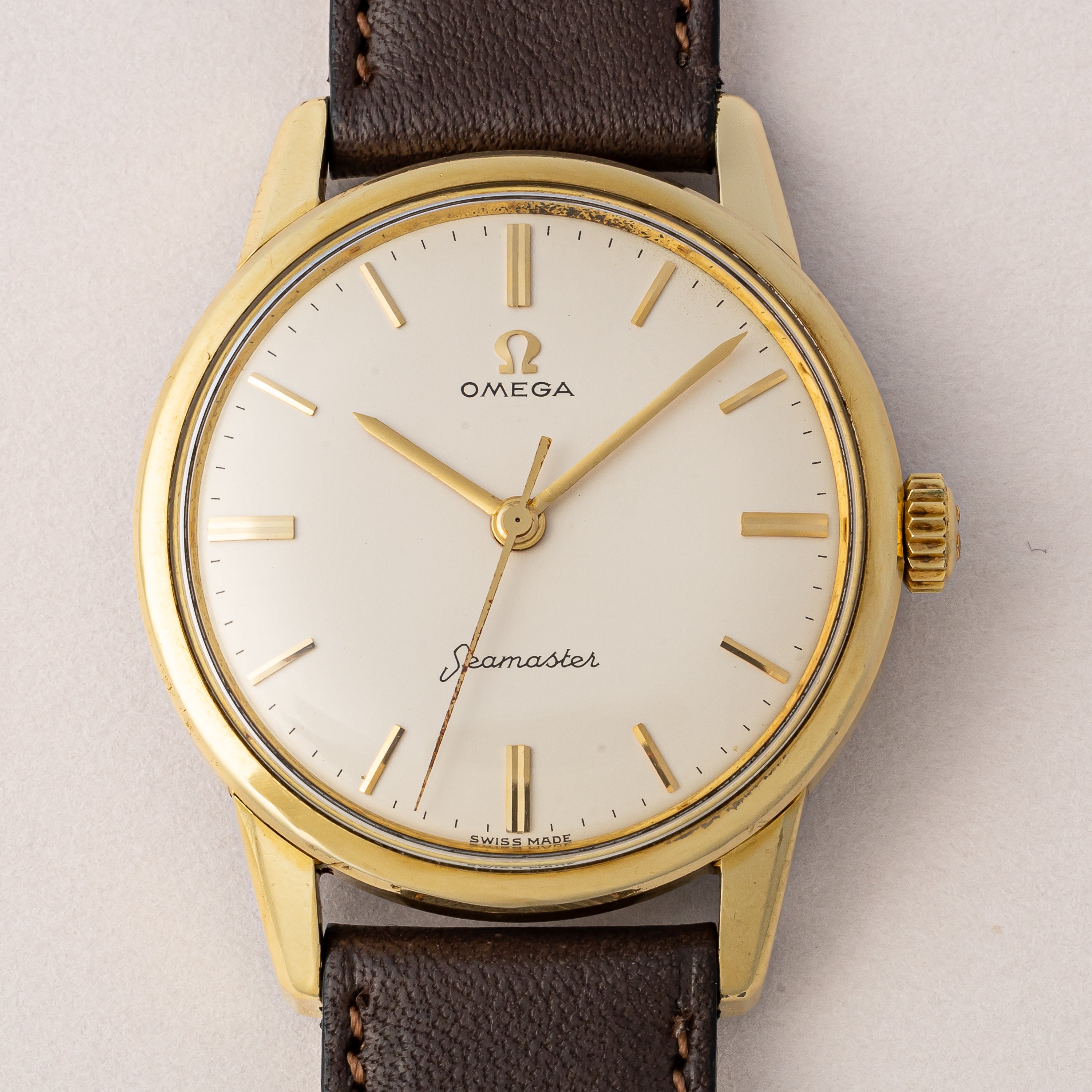 オメガ 30mmキャリバー 1961年製 手巻きCal.285 Ref.14390-5SC トップゴールドケース