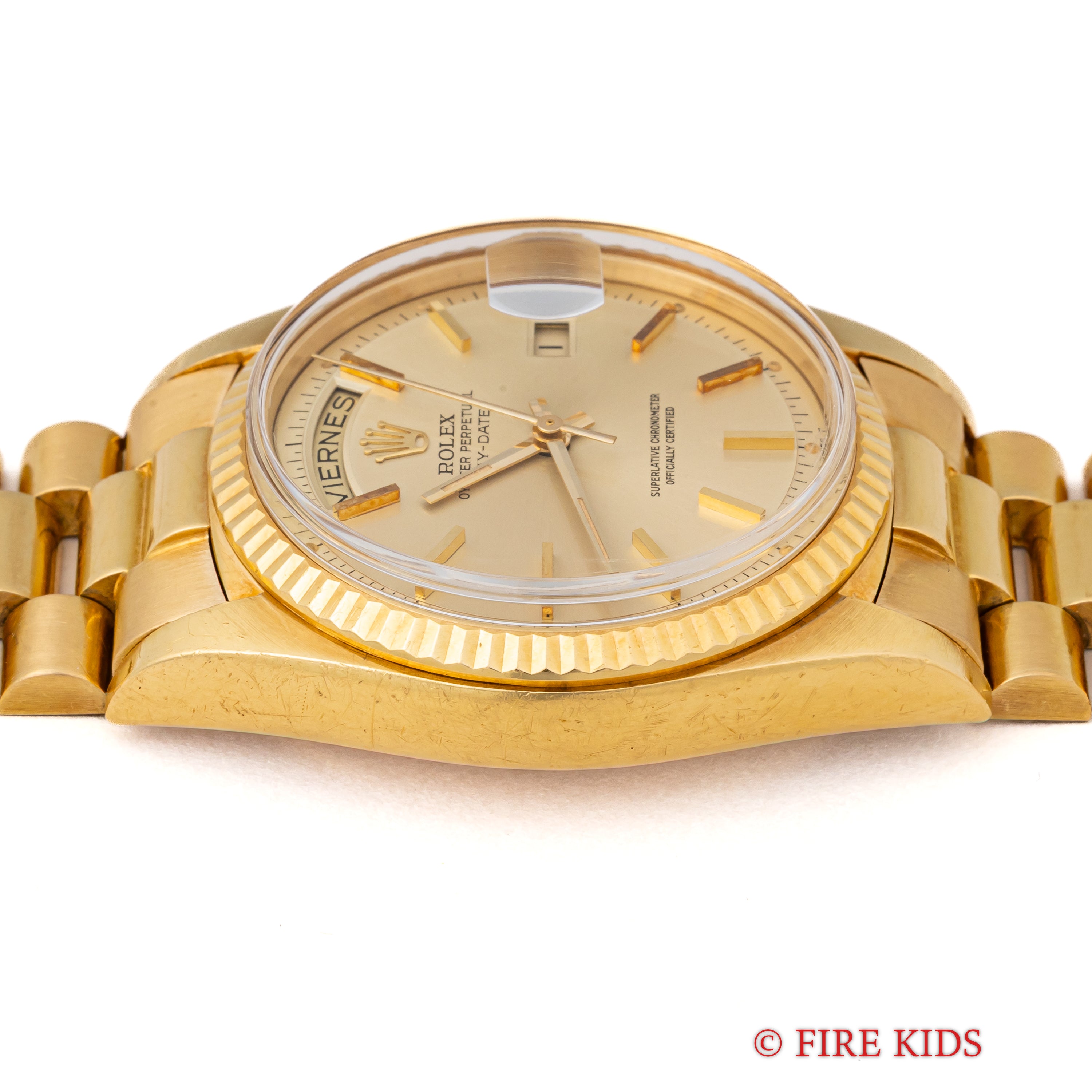 ロレックス デイデイト スペイン語 1972年製 Ref.1803 18金無垢 シャンパンダイヤル 純正プレジデントブレス付