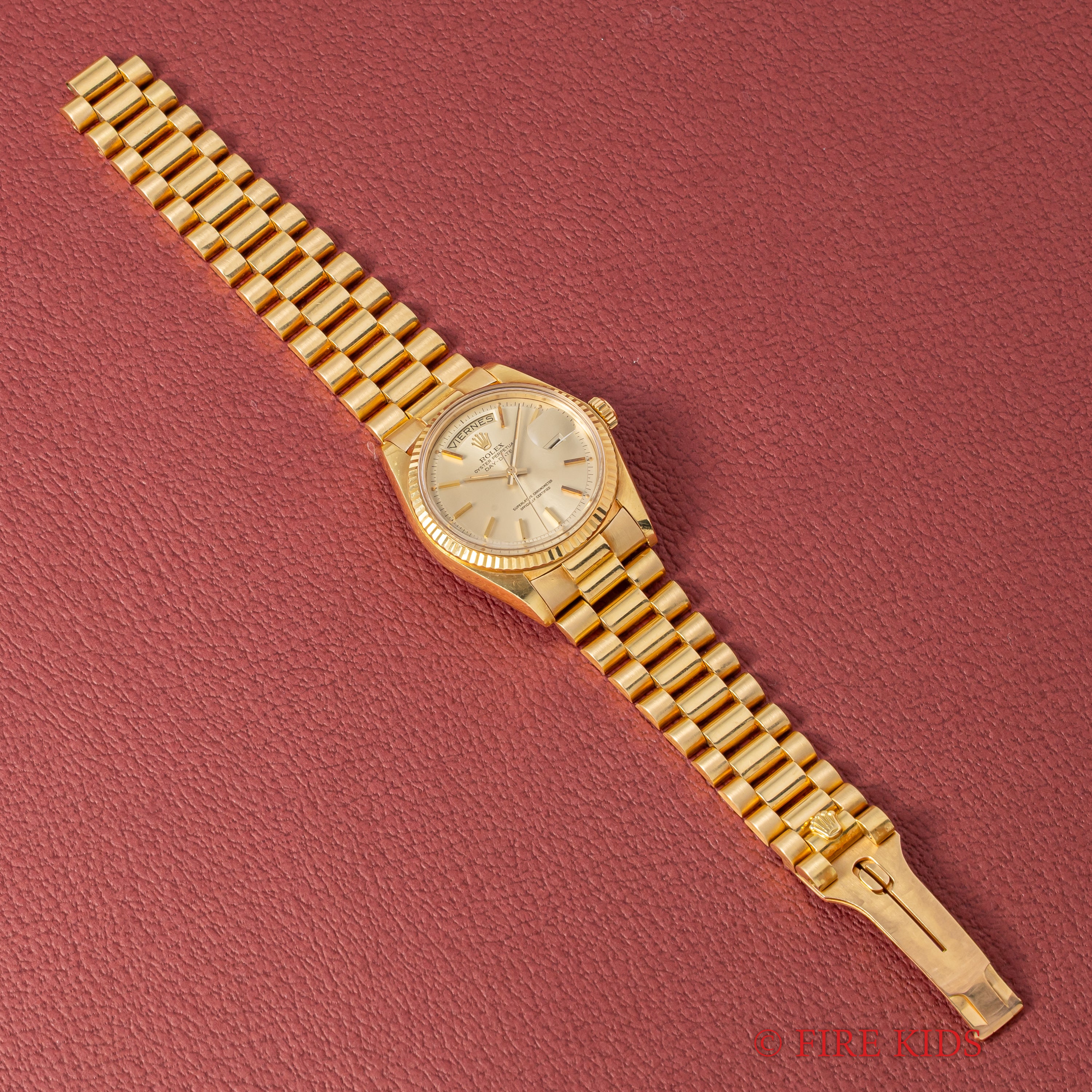ロレックス デイデイト スペイン語 1972年製 Ref.1803 18金無垢 シャンパンダイヤル 純正プレジデントブレス付