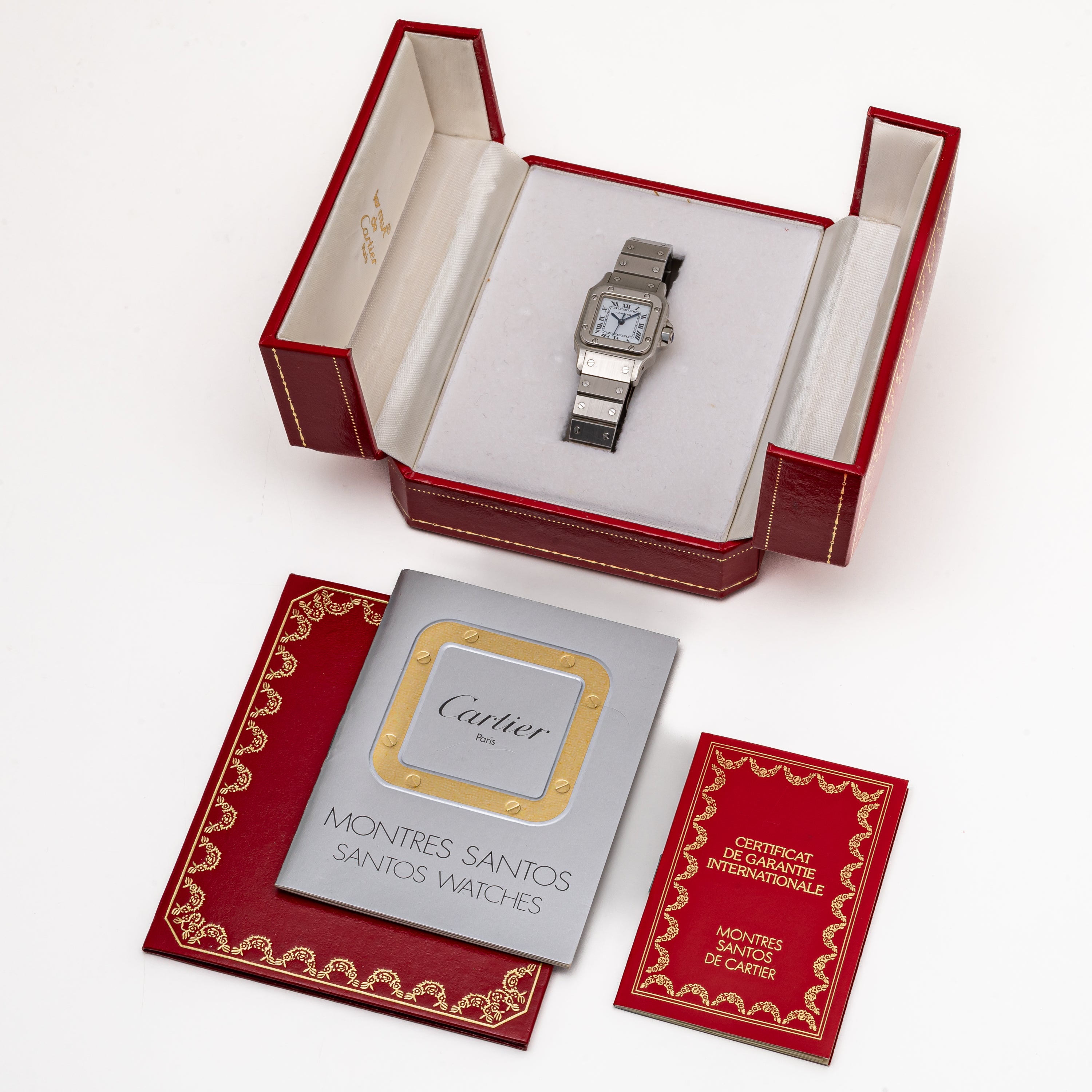カルティエ サントス SM 1980年代製 Ref.0901 ステンレスケース 自動巻き 箱、ギャラ付き