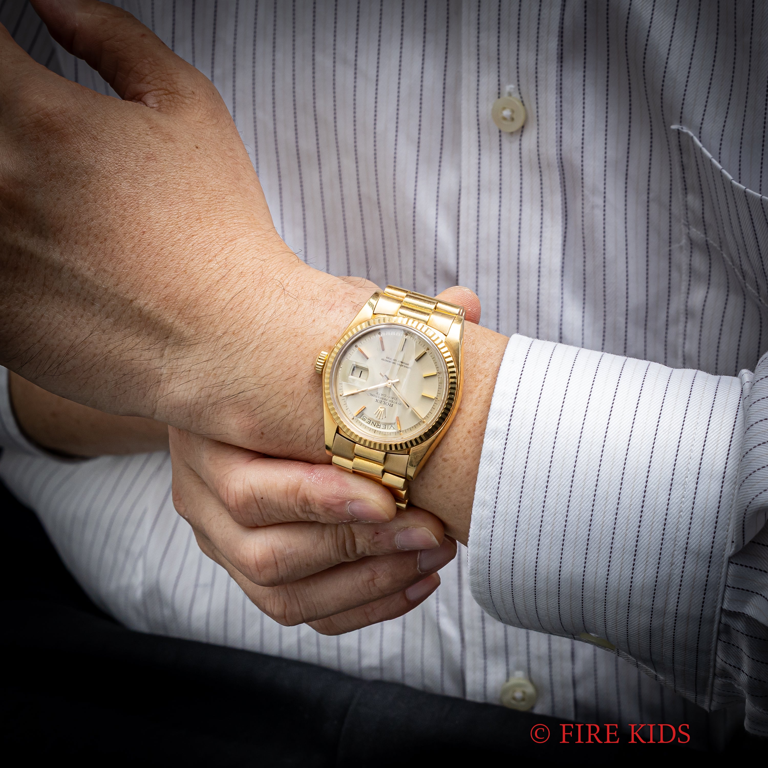 ロレックス デイデイト スペイン語 1972年製 Ref.1803 18金無垢 シャンパンダイヤル 純正プレジデントブレス付