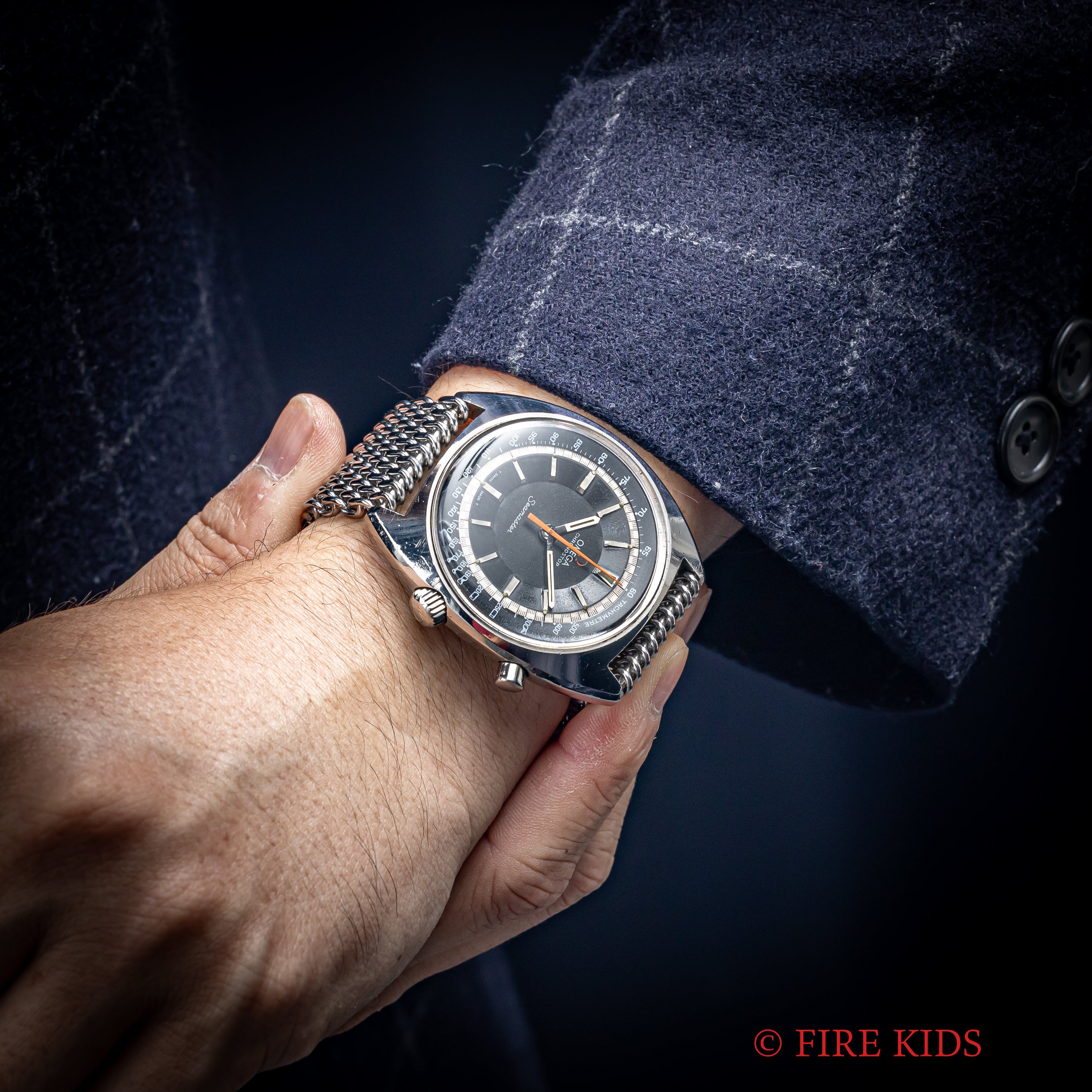 オメガ クロノストップ 1968年製 Ref.145.007 手巻き Cal.865 社外メッシュブレス