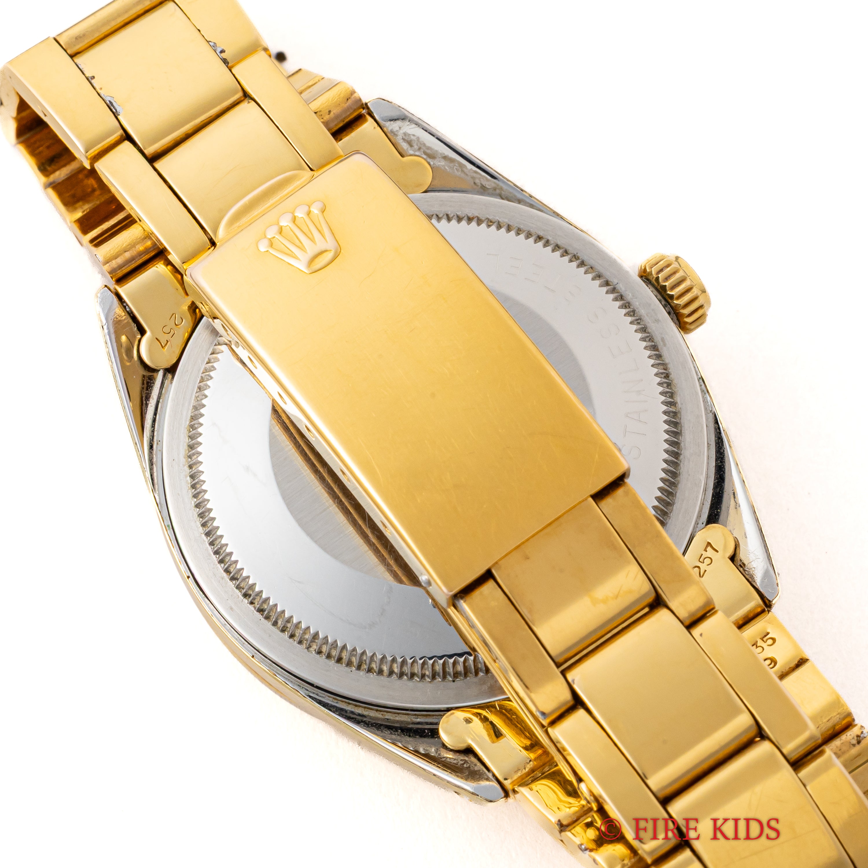 ロレックス 1970年製 オイスターパーペチュアルデイト Ref.1550 金張りケース Cal.1570 純正ブレス付き