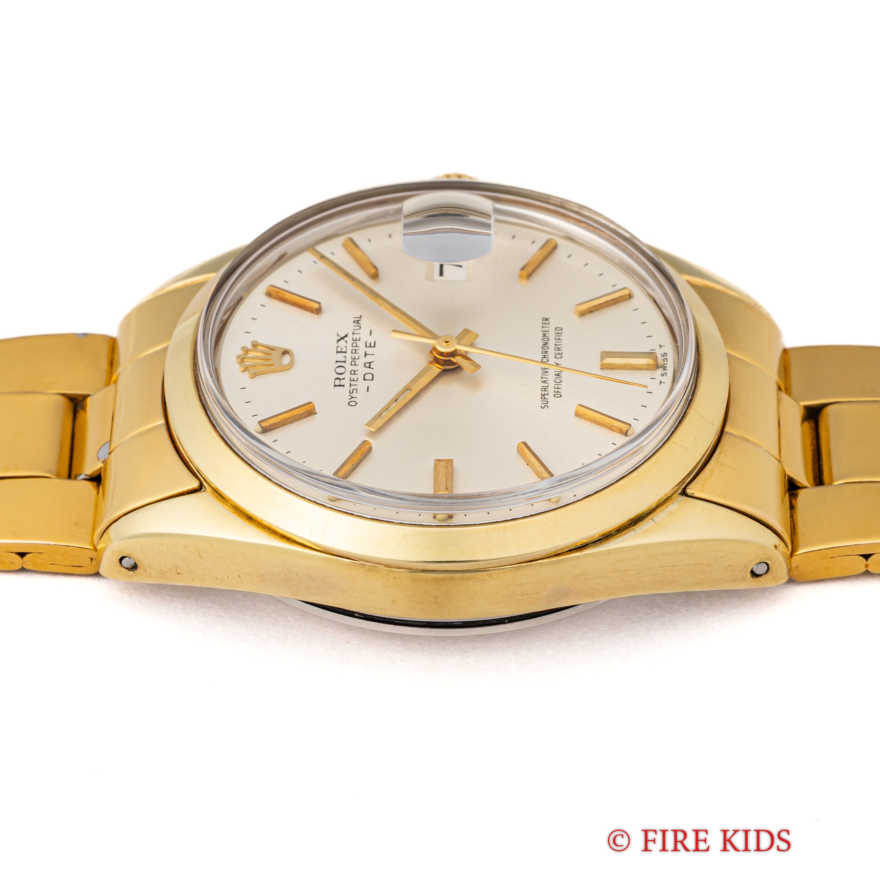 ロレックス 1970年製 オイスターパーペチュアルデイト Ref.1550 金張りケース Cal.1570 純正ブレス付き