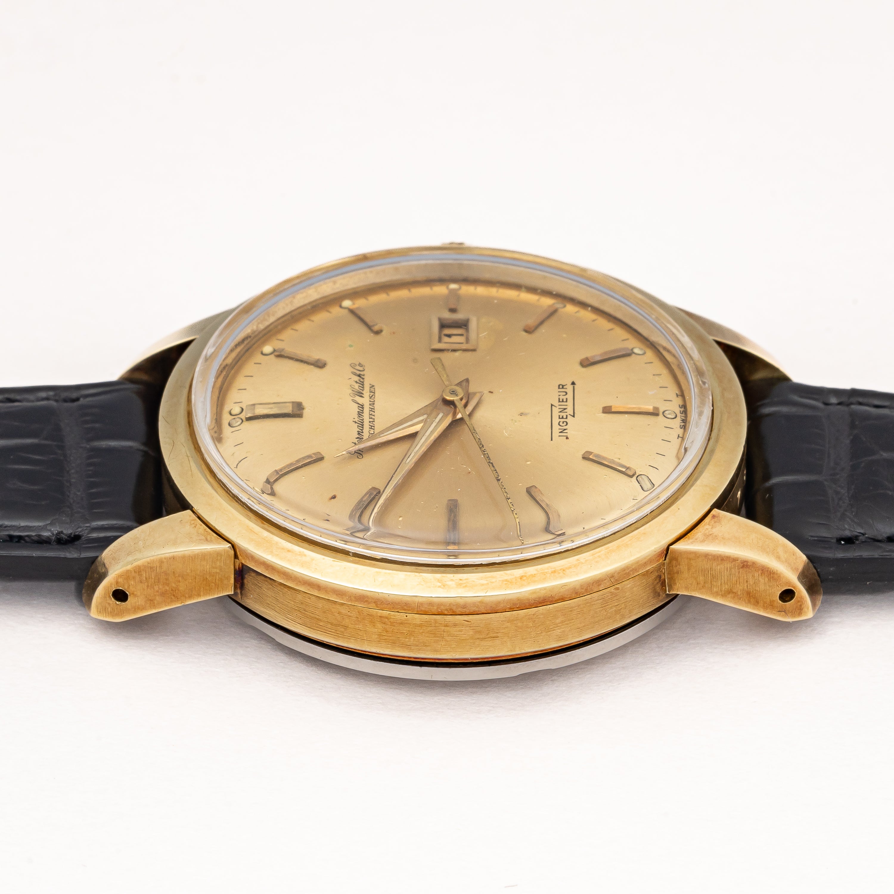 IWC 14金無垢インヂュニア 1963年製 Ref.766A バックステン ペラトン式自動巻Cal.8531 純正尾錠付き