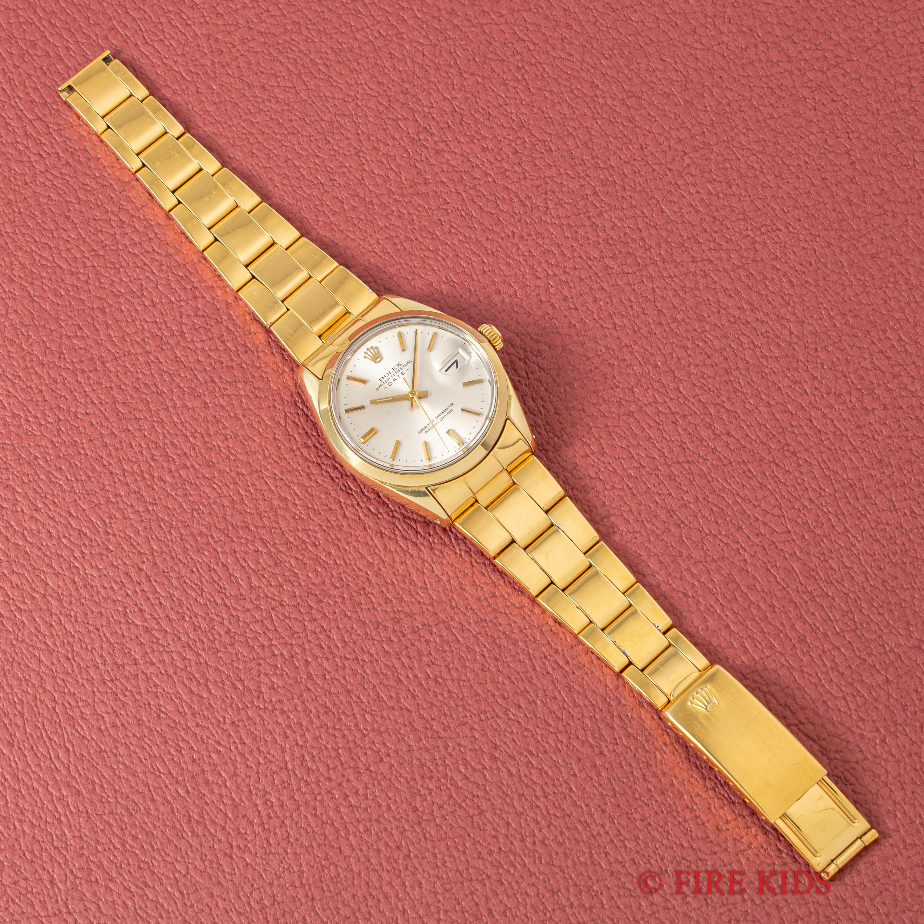 ロレックス 1970年製 オイスターパーペチュアルデイト Ref.1550 金張りケース Cal.1570 純正ブレス付き