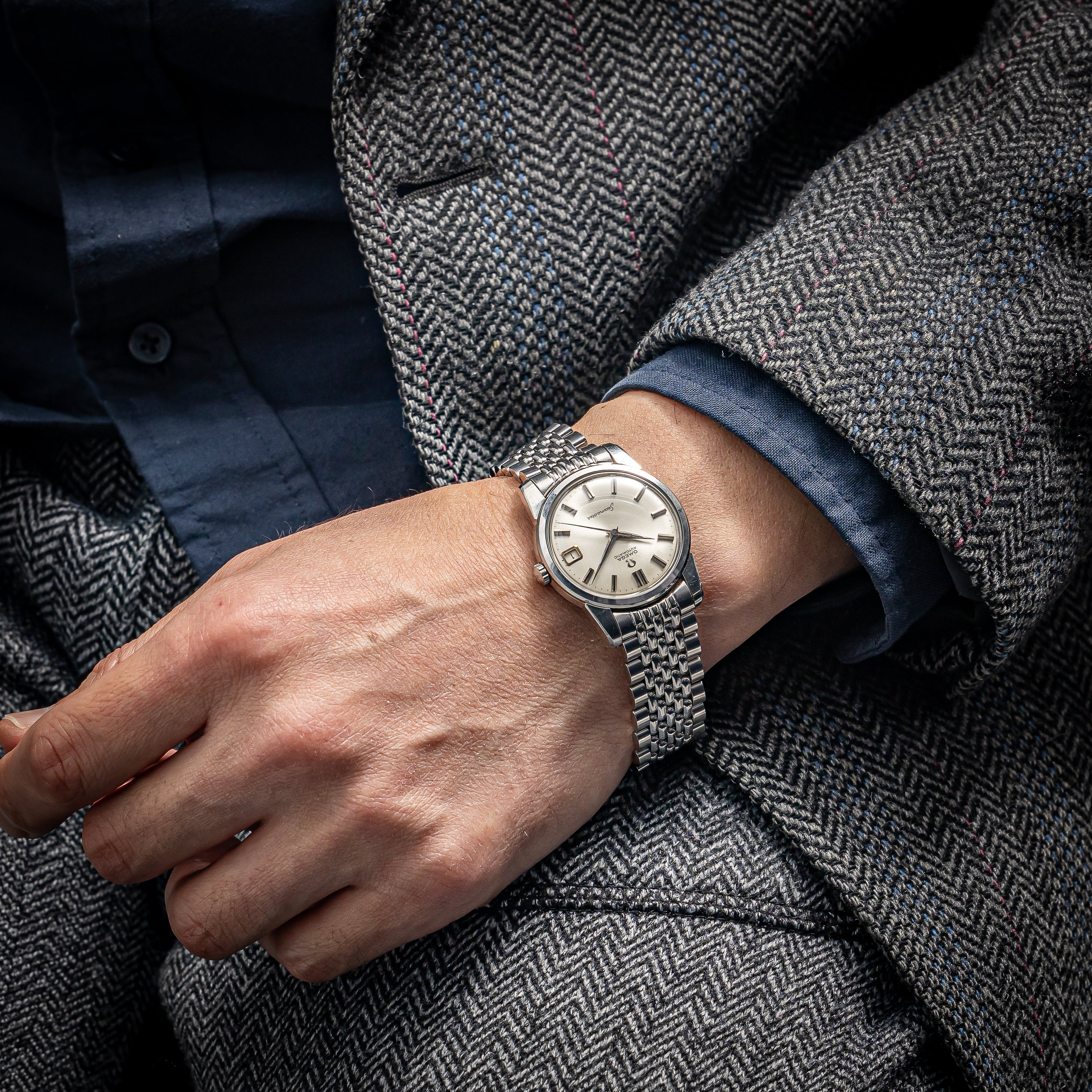 オメガ シーマスター 1963年製 自動巻 Cal.562 シルバーダイヤル 純正ブレス付き