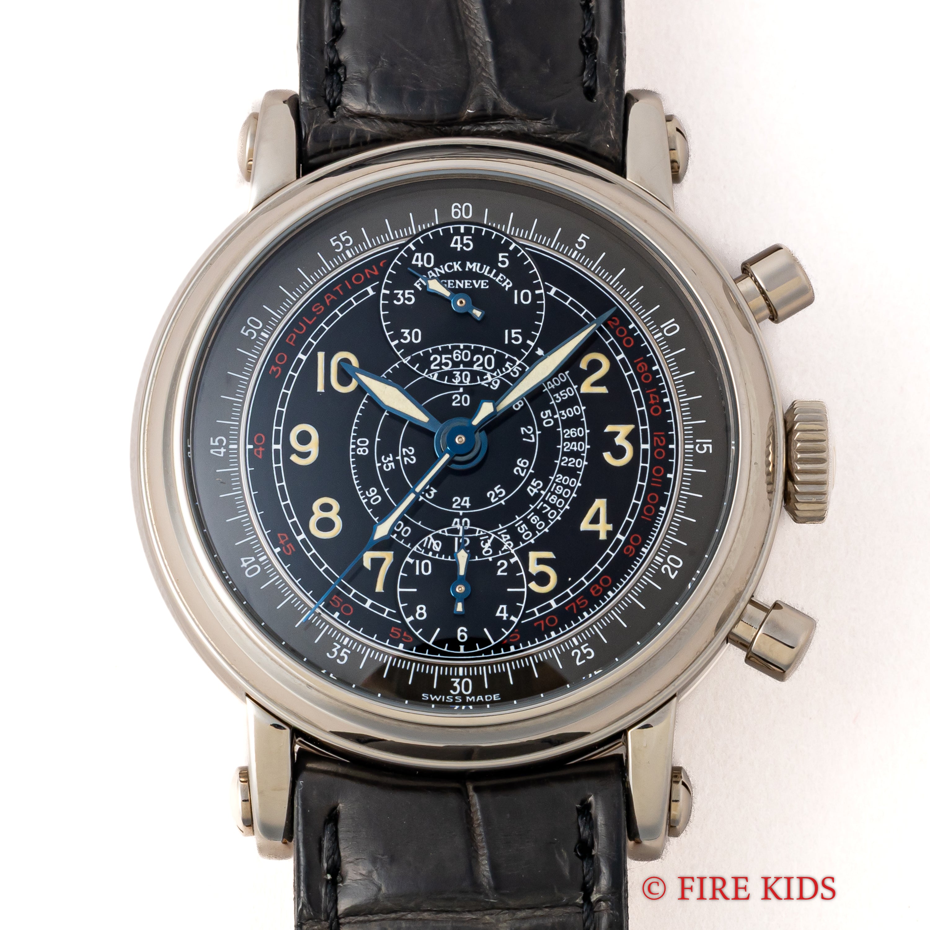 フランク・ミュラー 1999年ギャラ 18金無垢ホワイトゴールド バーティカルクロノグラフ 自動巻 36mm 7000 CC S 3645