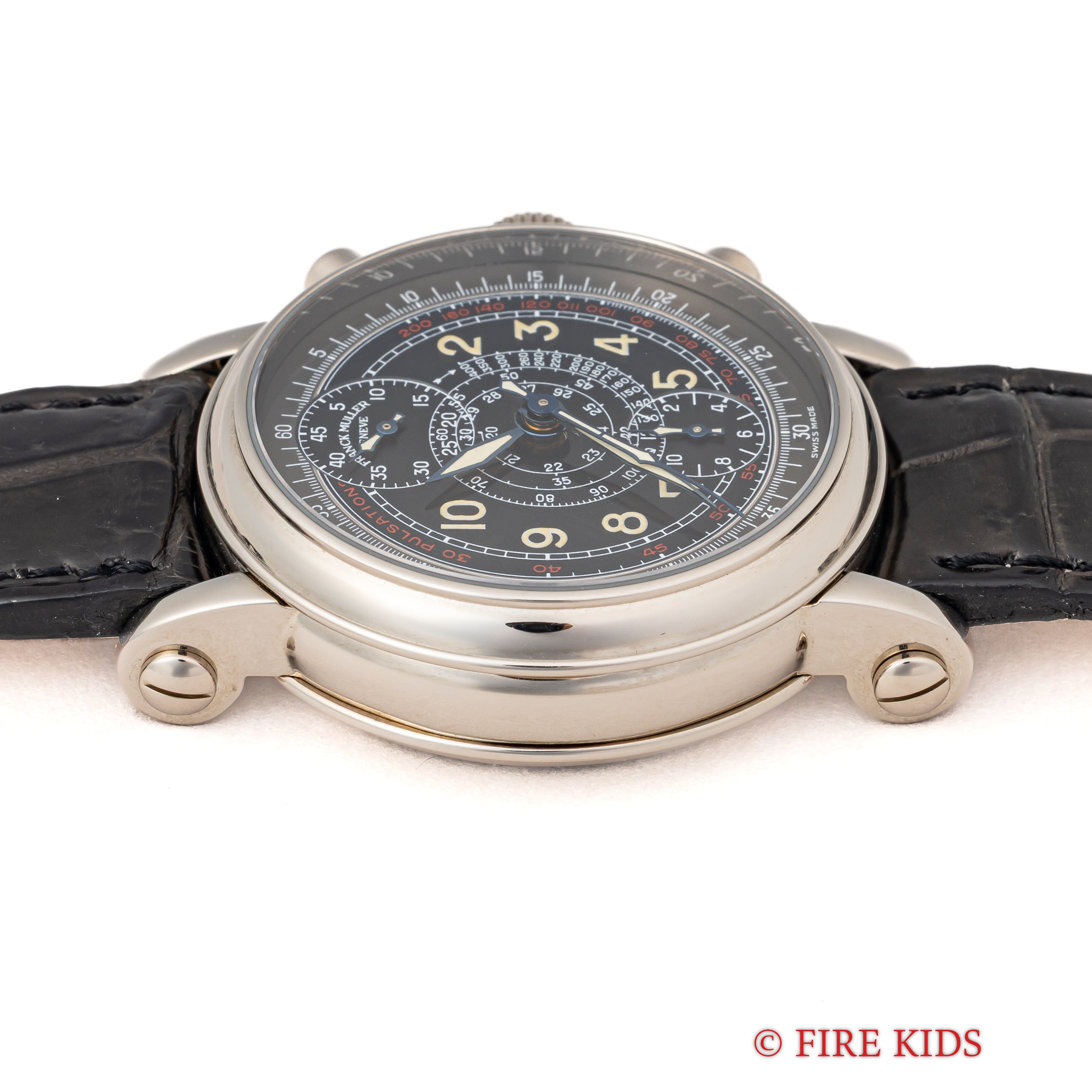 フランク・ミュラー 1999年ギャラ 18金無垢ホワイトゴールド バーティカルクロノグラフ 自動巻 36mm 7000 CC S 3645