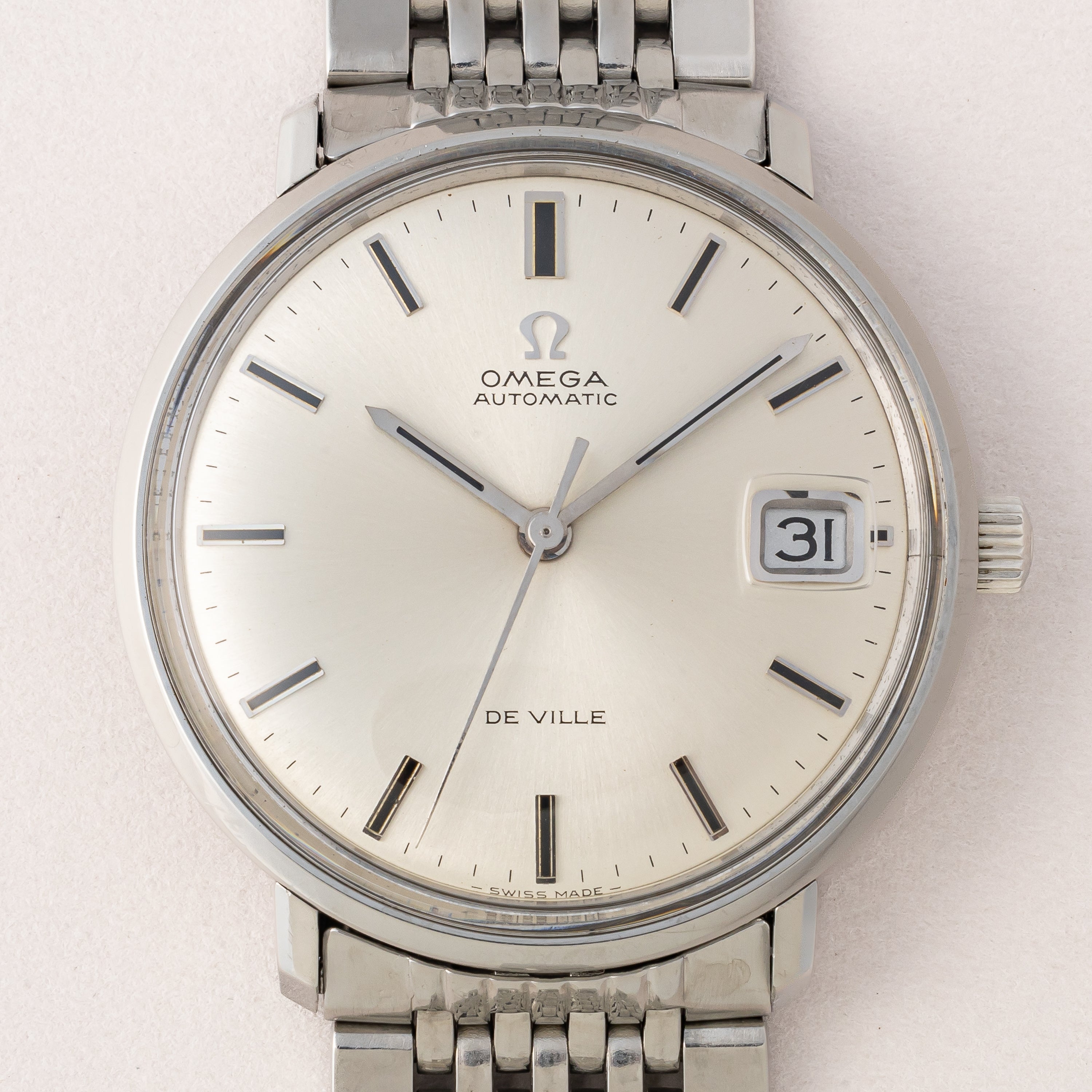 オメガ デ・ヴィル オートマチック 1960年代製 純正ブレス Ref.166033 シルバーダイヤル