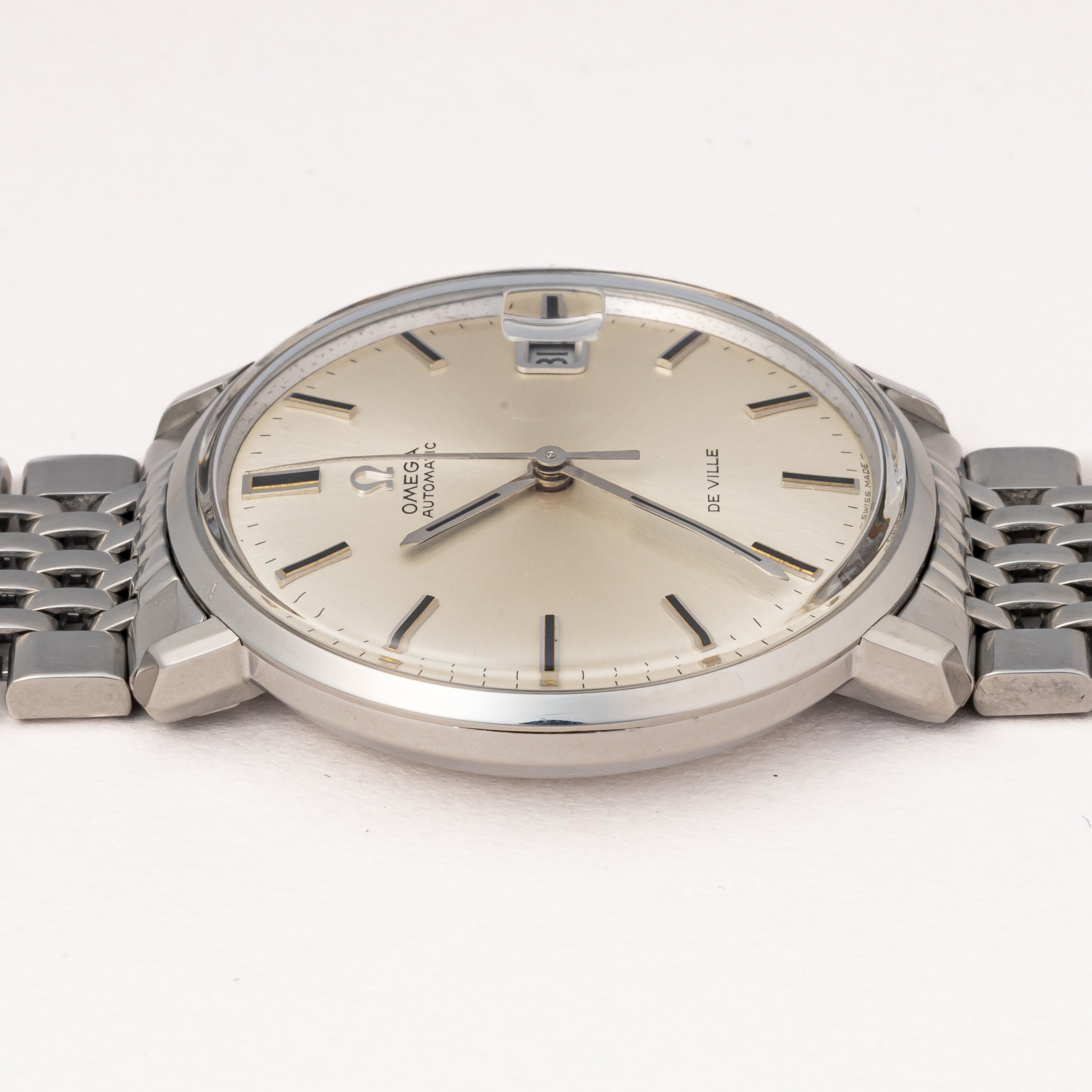 オメガ デ・ヴィル オートマチック 1960年代製 純正ブレス Ref.166033 シルバーダイヤル