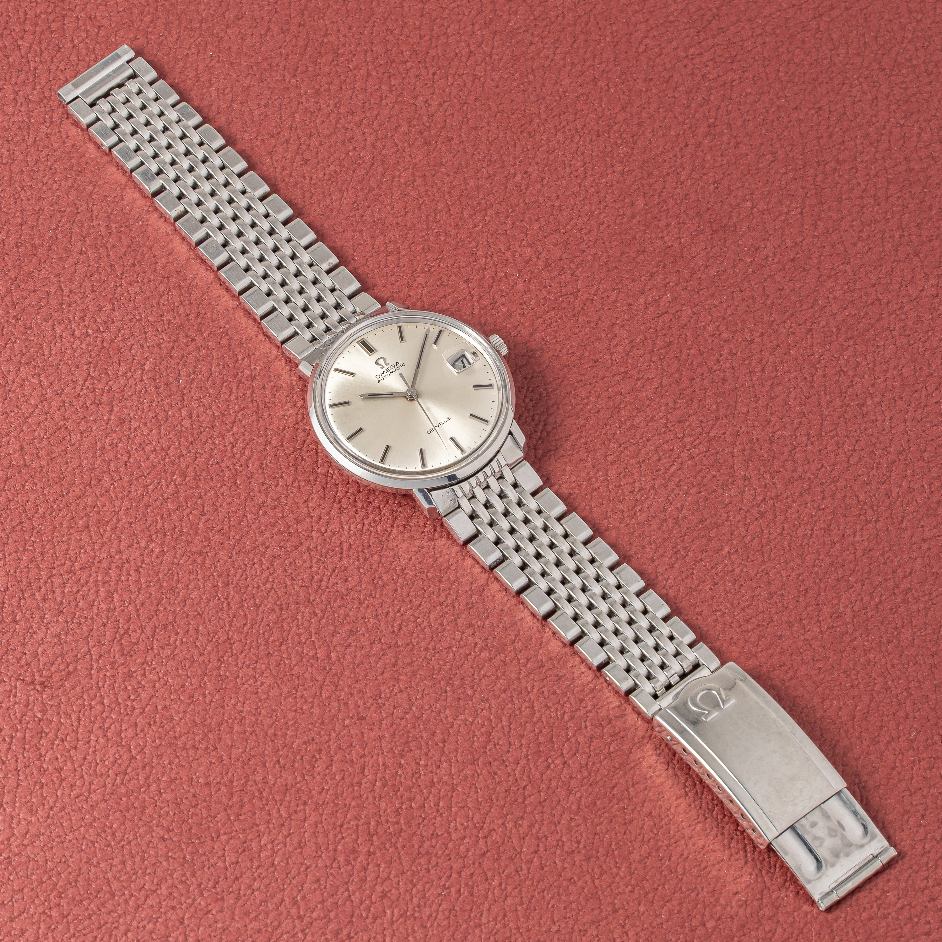 オメガ デ・ヴィル オートマチック 1960年代製 純正ブレス Ref.166033 シルバーダイヤル