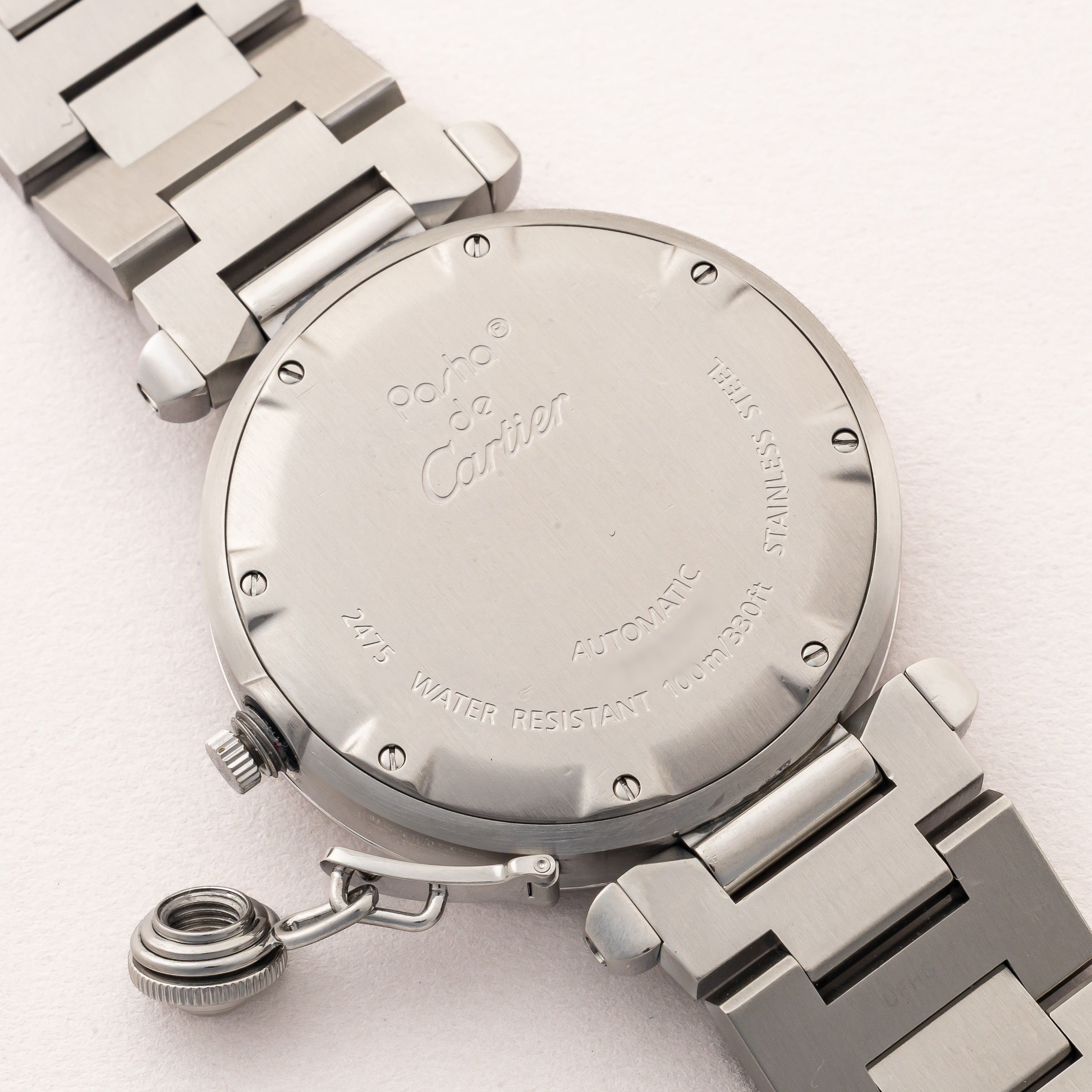 カルティエ パシャC 2000年代製 Ref.2475 ビックデイト ブラックダイヤル 2004年ギャラ付き