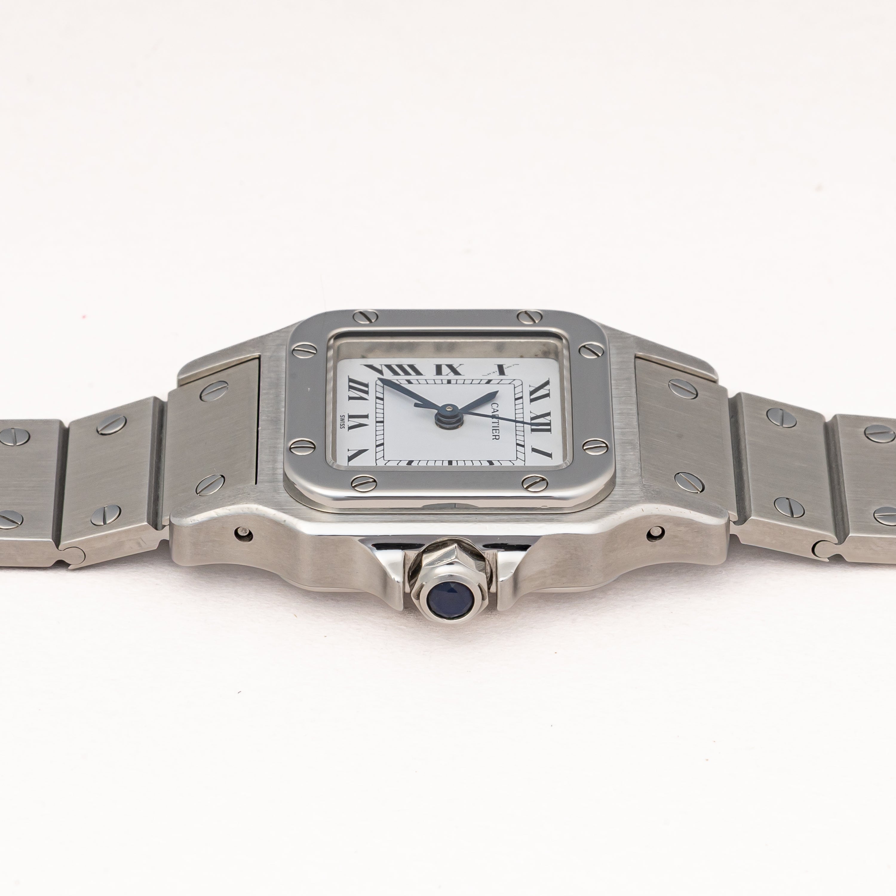 カルティエ サントス SM ホワイトダイアル 自動巻き 1980年代製 ギャラ付き