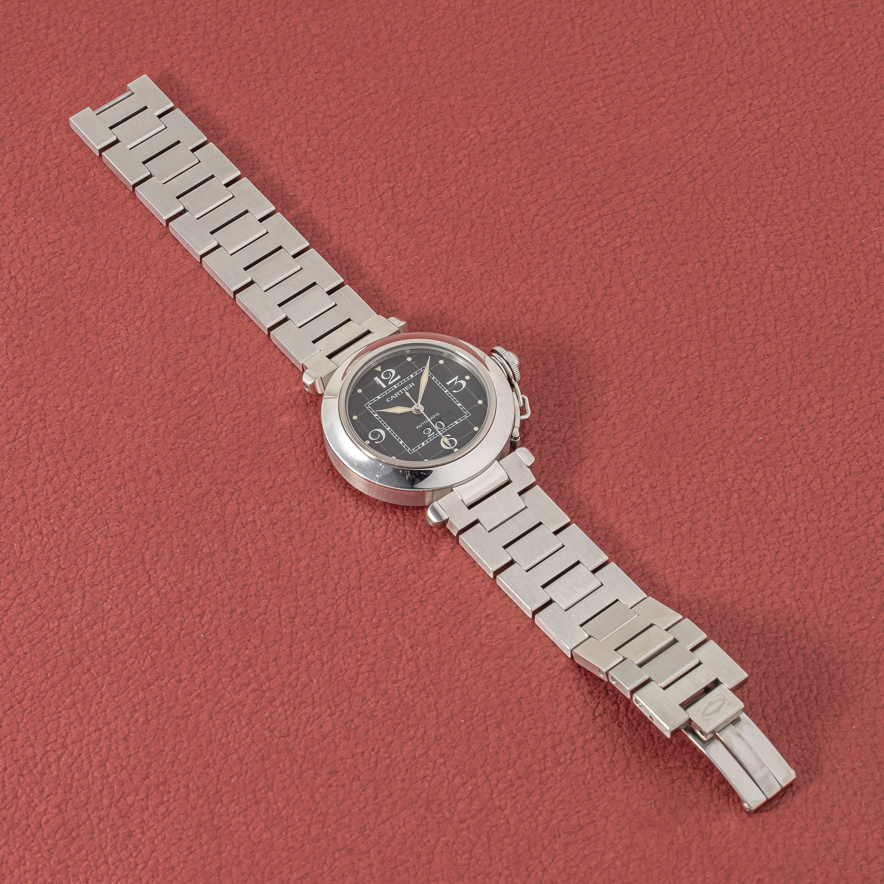 カルティエ パシャC 2000年代製 Ref.2475 ビックデイト ブラックダイヤル 2004年ギャラ付き