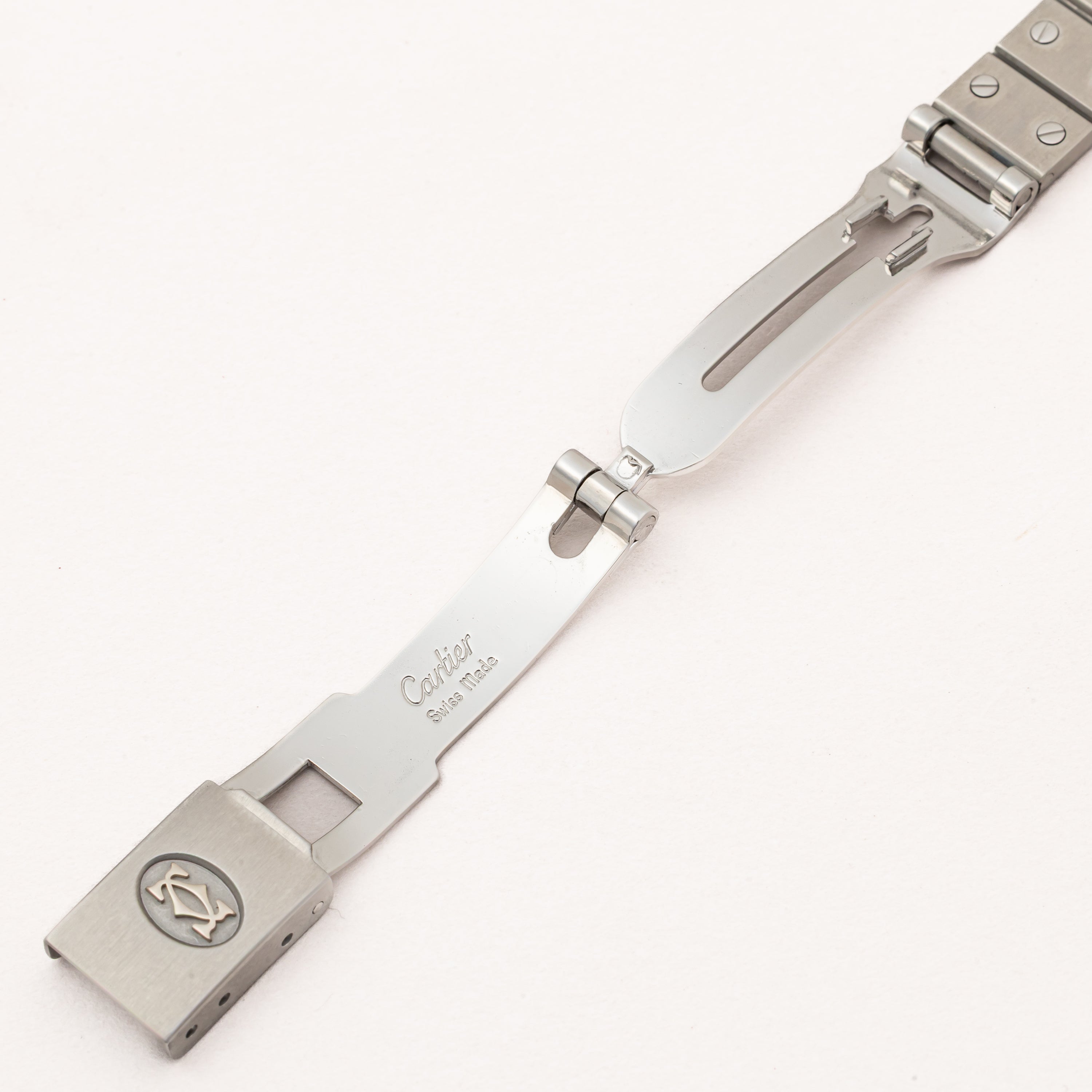 カルティエ サントス SM ホワイトダイアル 自動巻き 1980年代製 ギャラ付き